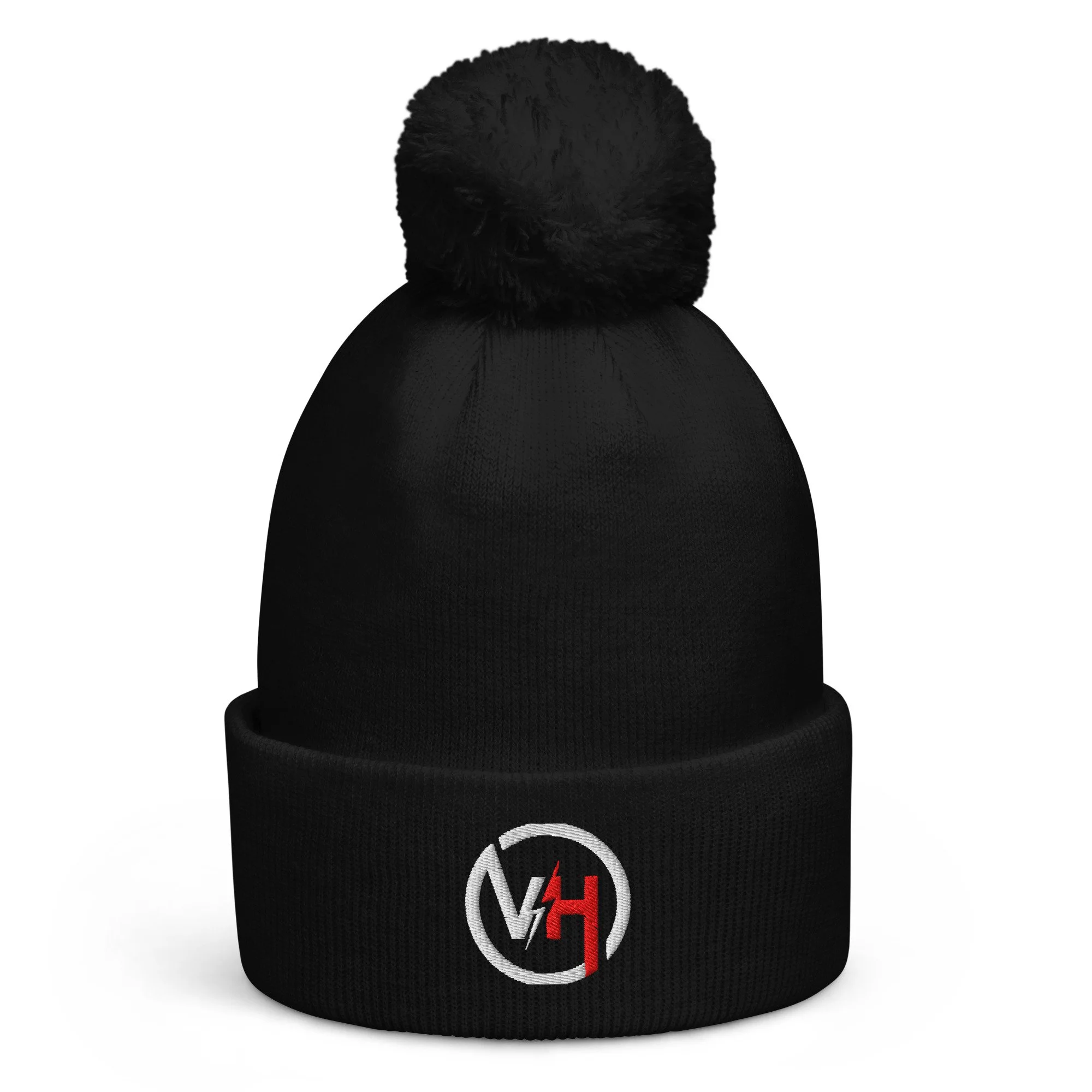 VoltHalt Embroidered pom pom beanie