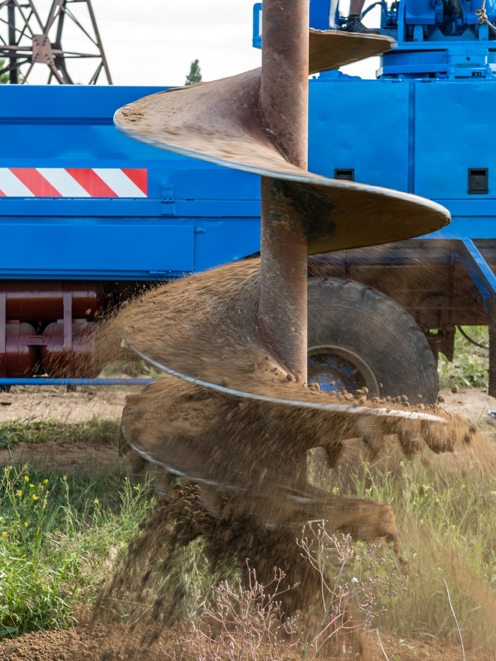 Geotechnical field equipment performing soil evaluation at a project site.