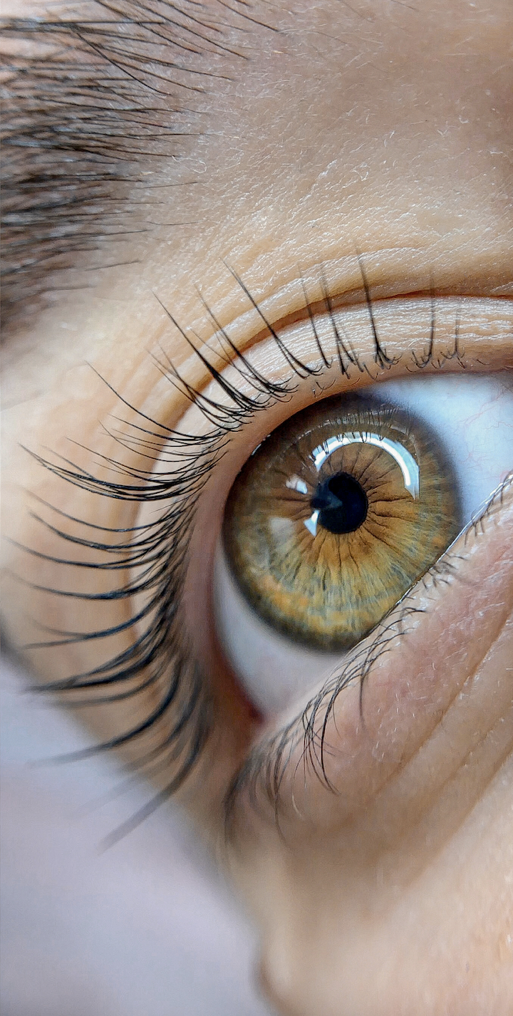 Close-up of a lash lamination treatment in Annette Brow Studio