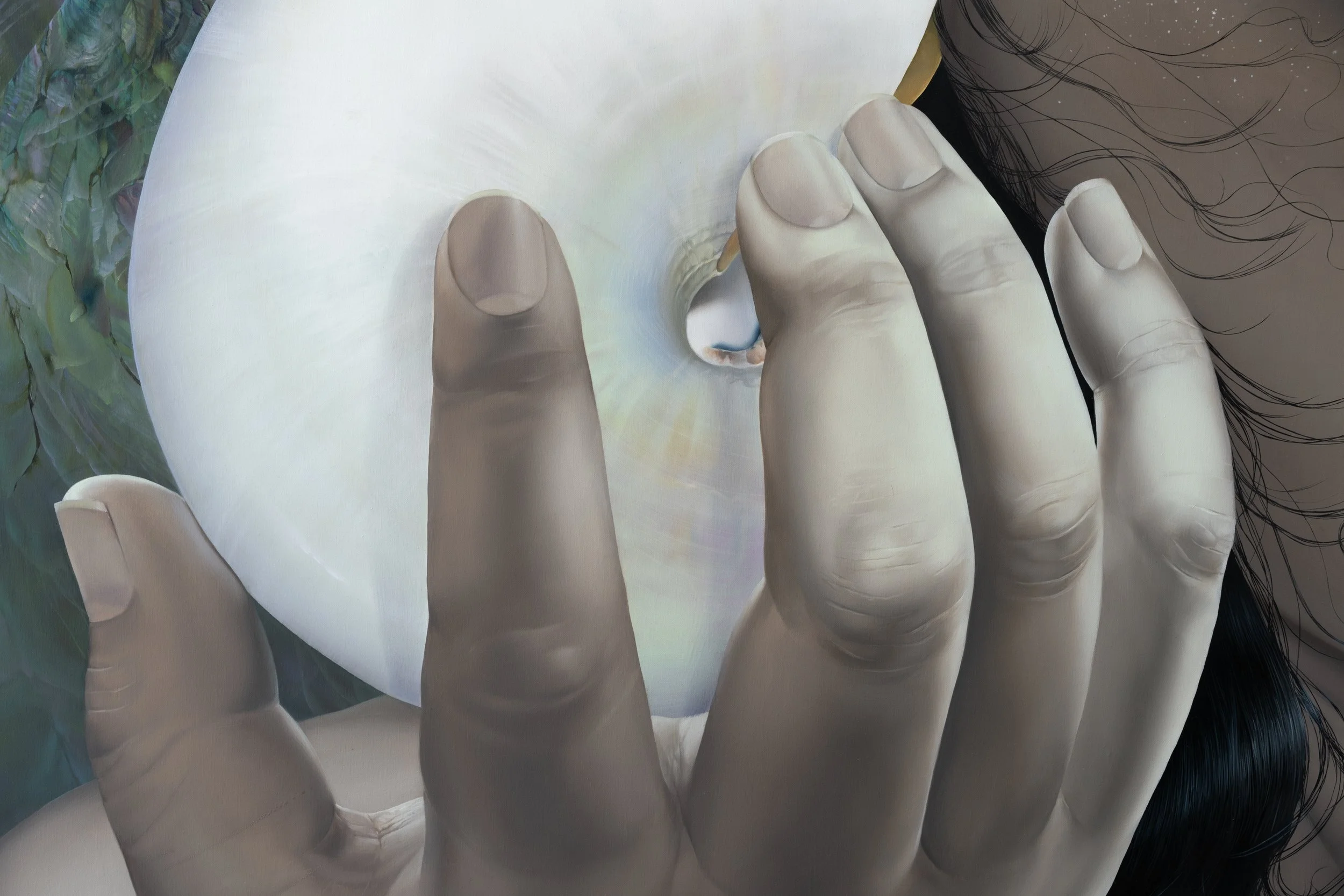 'Tell Me'
Oil on linen, 72 x 96 inches, 2023.