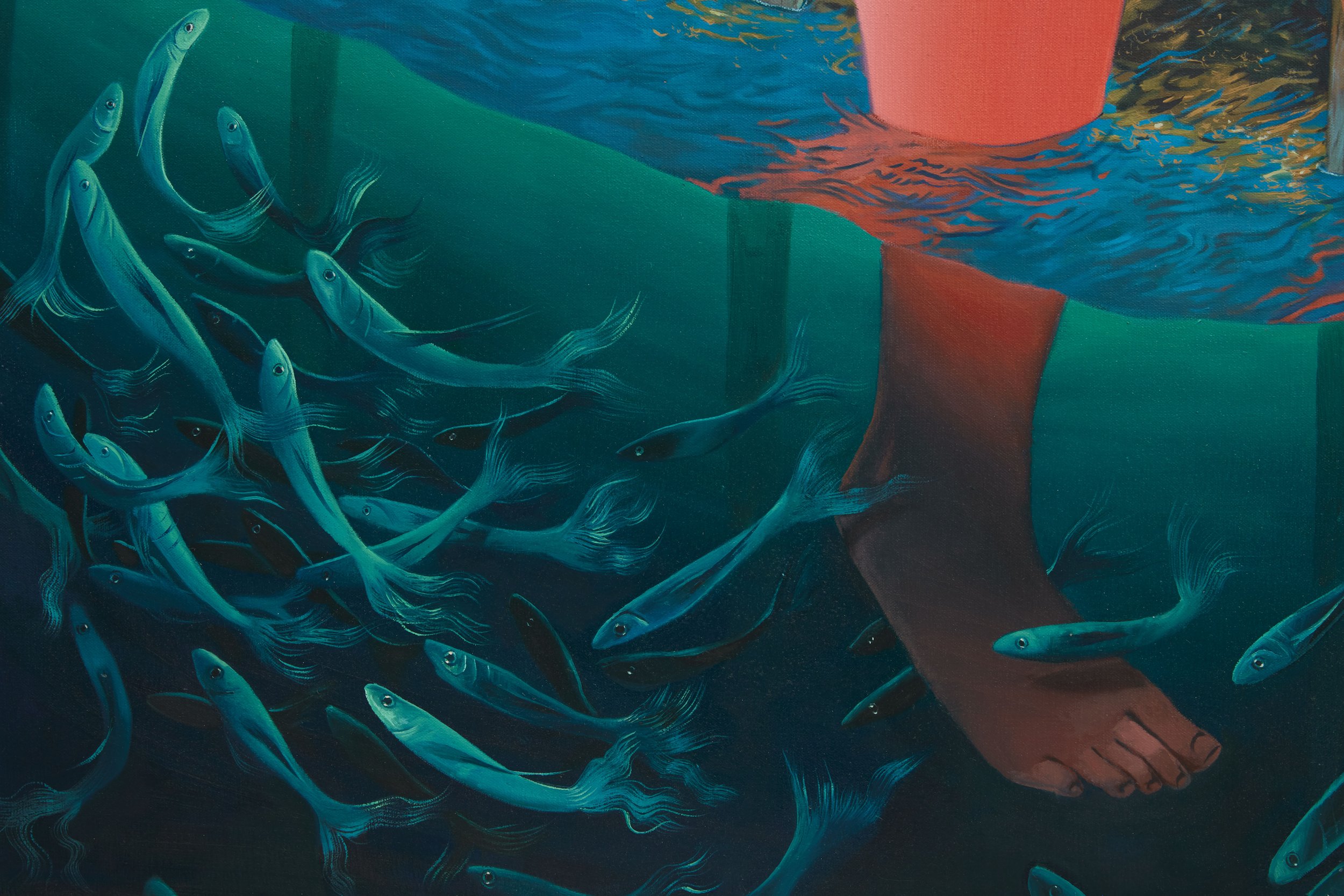 'Gone Fishing'
Oil on canvas, 84 x 48 inches, 2019.