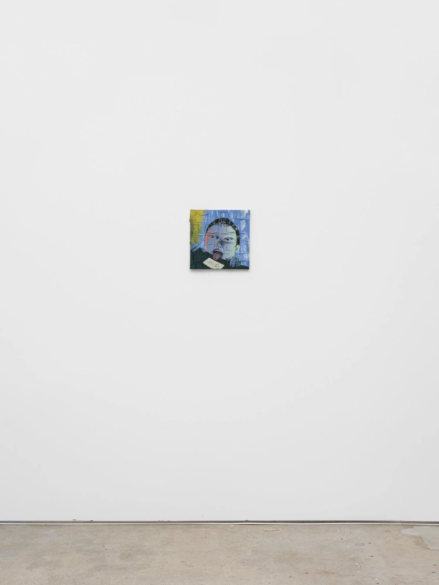 'Outlet Licker'
Oil and molding paste on canvas, 12 x 12 inches, 2019.