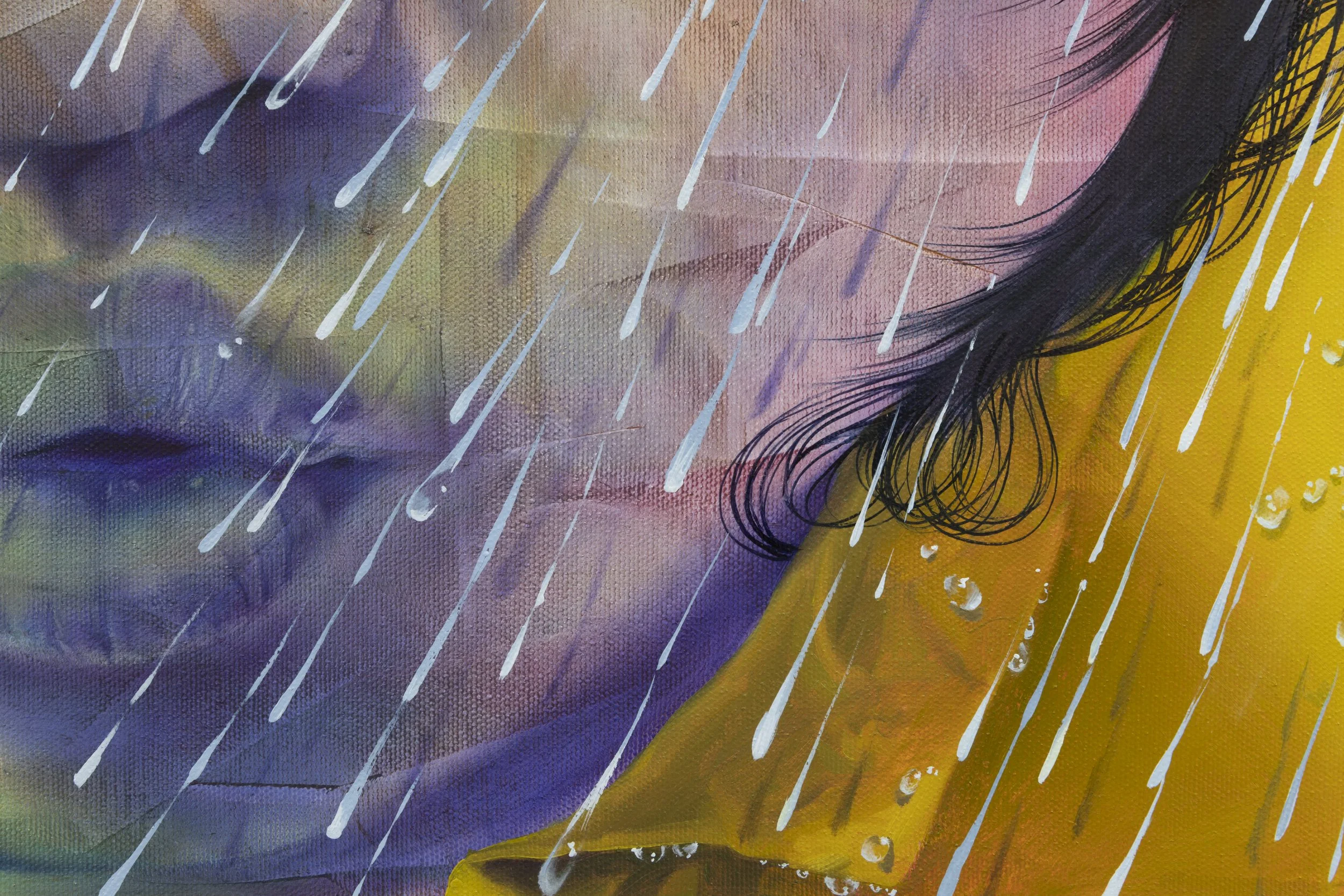 'Drenched But Dry'
Oil on canvas, 30 x 30 inches, 2022.