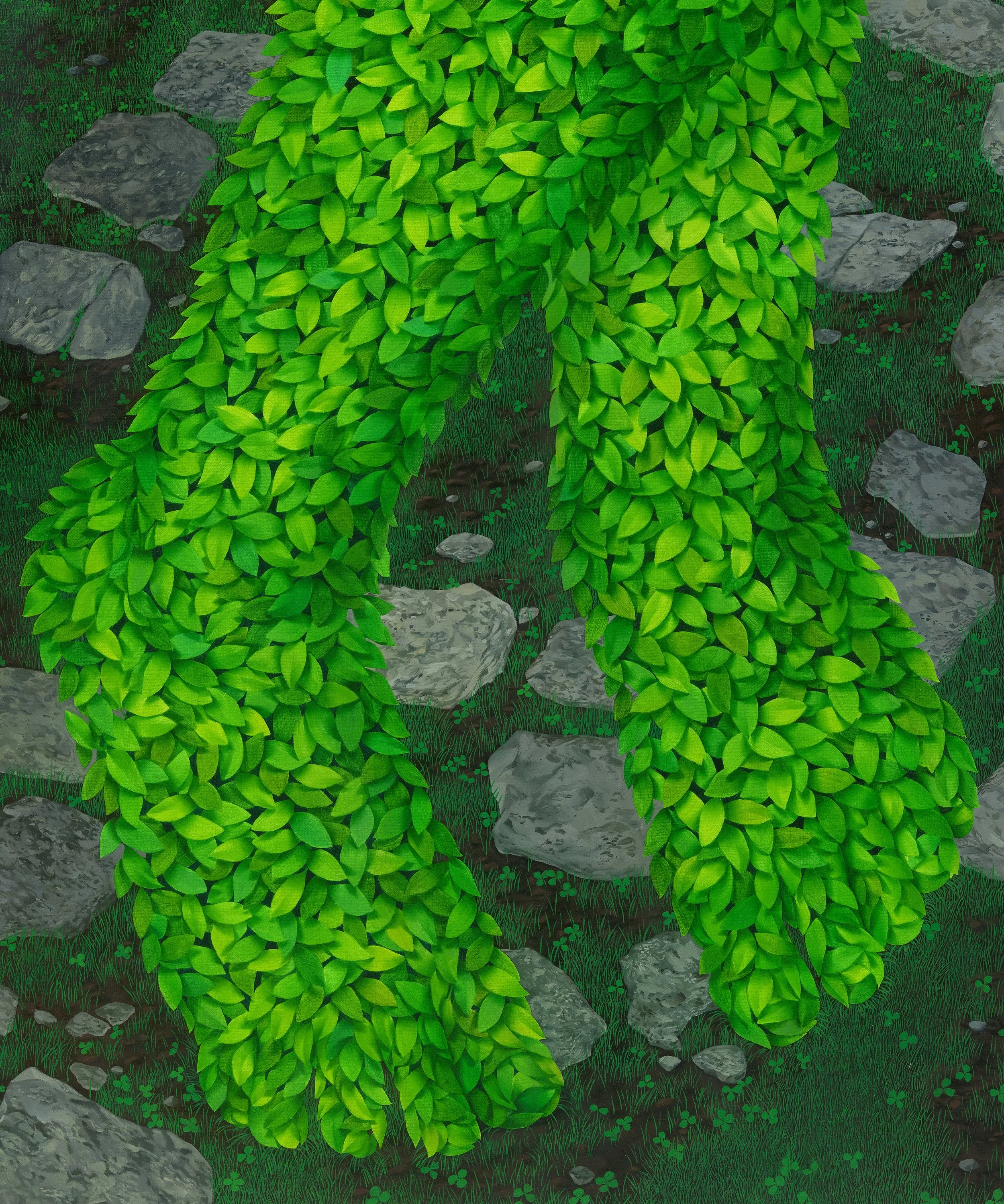 'Trimmings'
Oil on linen, 85 x 60 inches, 2023.