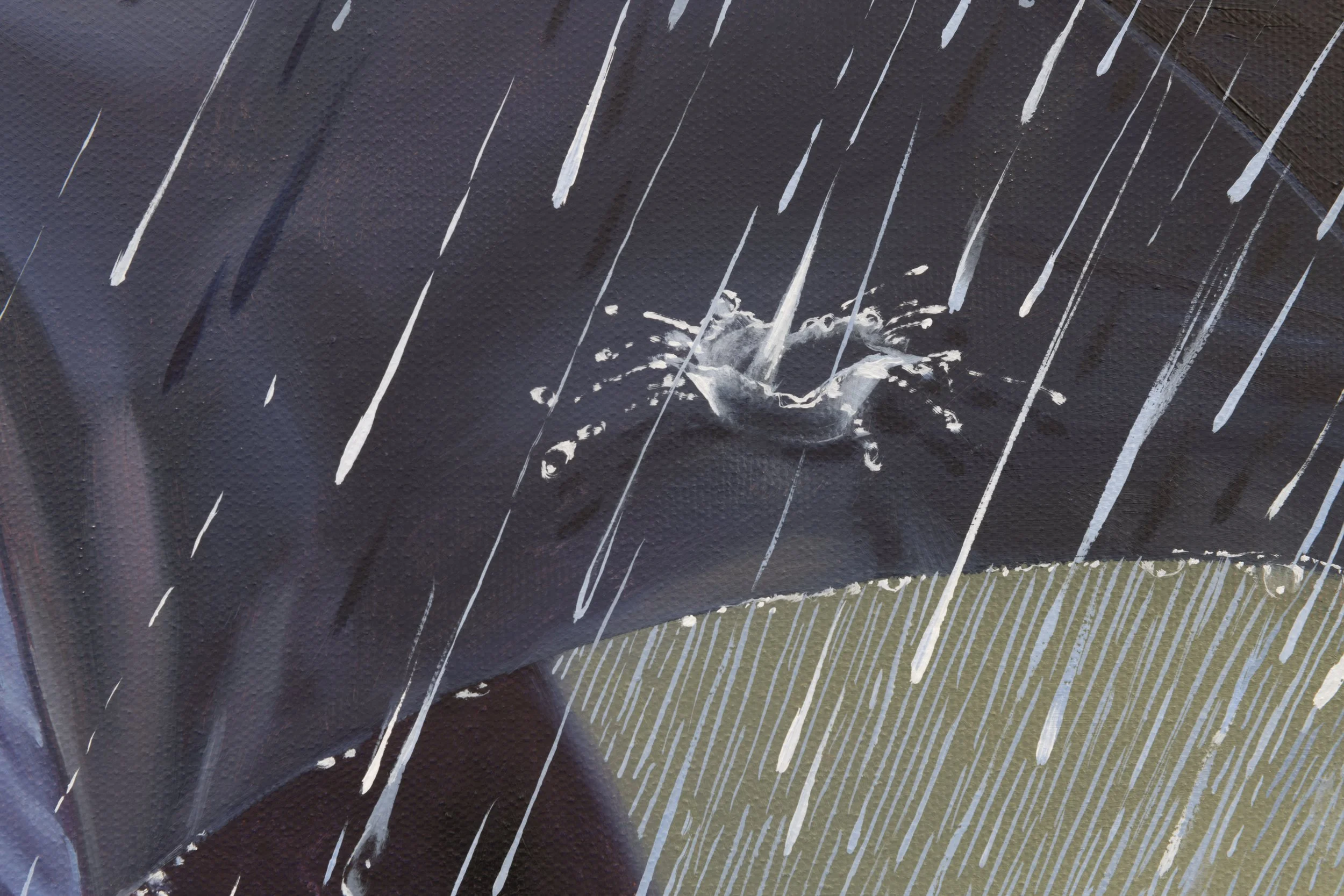 'Drenched But Dry'
Oil on canvas, 30 x 30 inches, 2022.