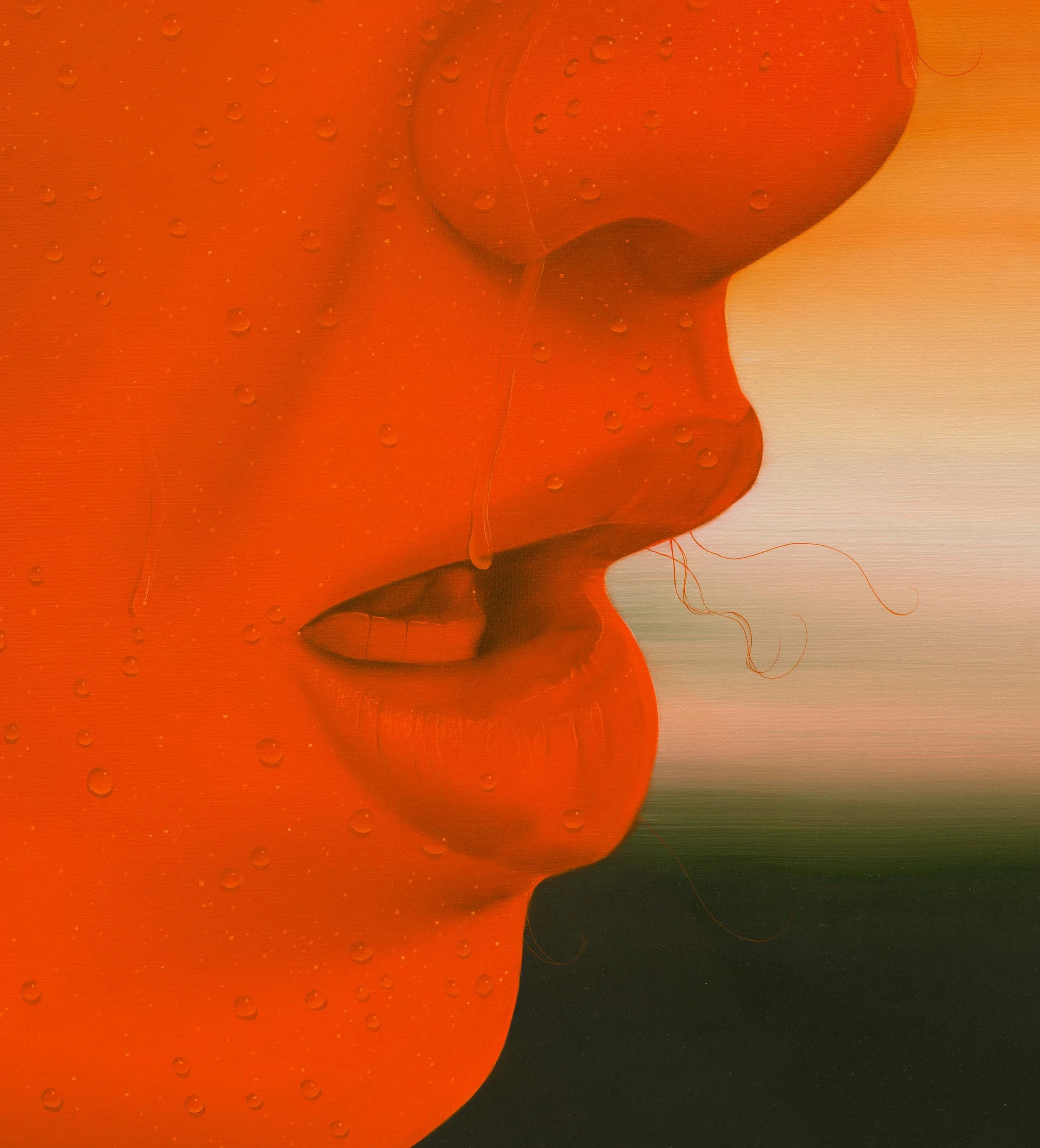 'Flame Like Blush'
Oil on linen, 60 x 60 inches, 2024.