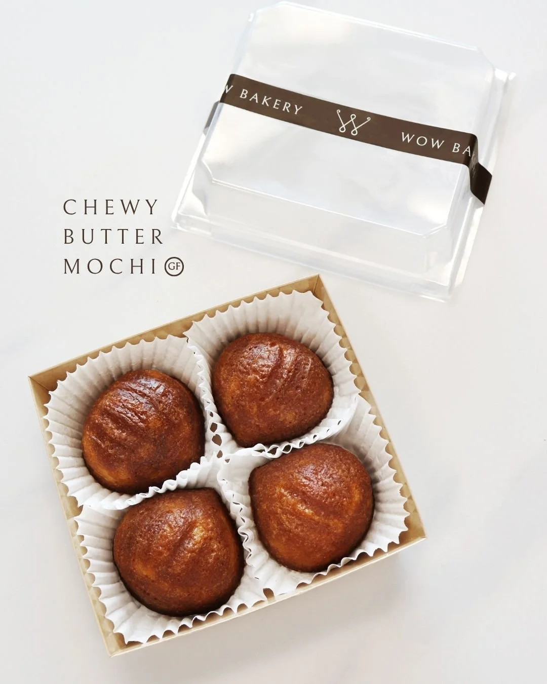 Packaged Chewy Butter Mochi available at WOW Bakery locations across Calgary