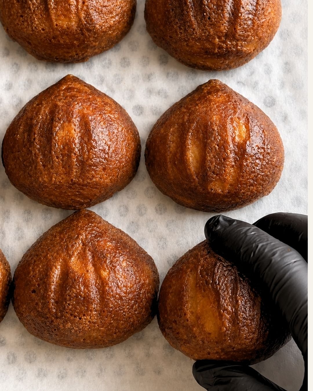Freshly baked gluten-free Chewy Butter Mochi cooling after baking at WOW Bakery in Calgary