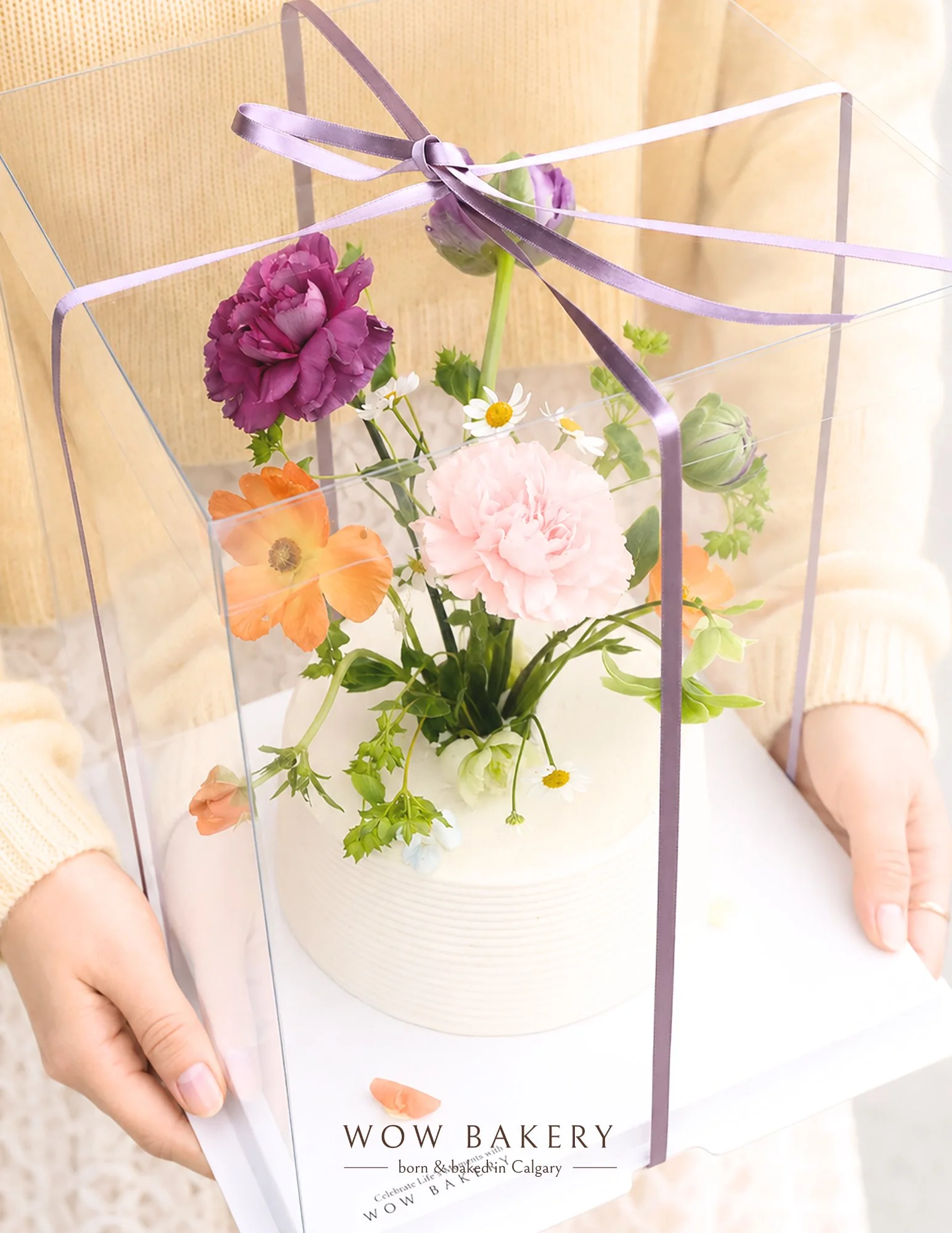 WOW BAKERY Earl Grey Chiffon Flower Cake for Mother's Day