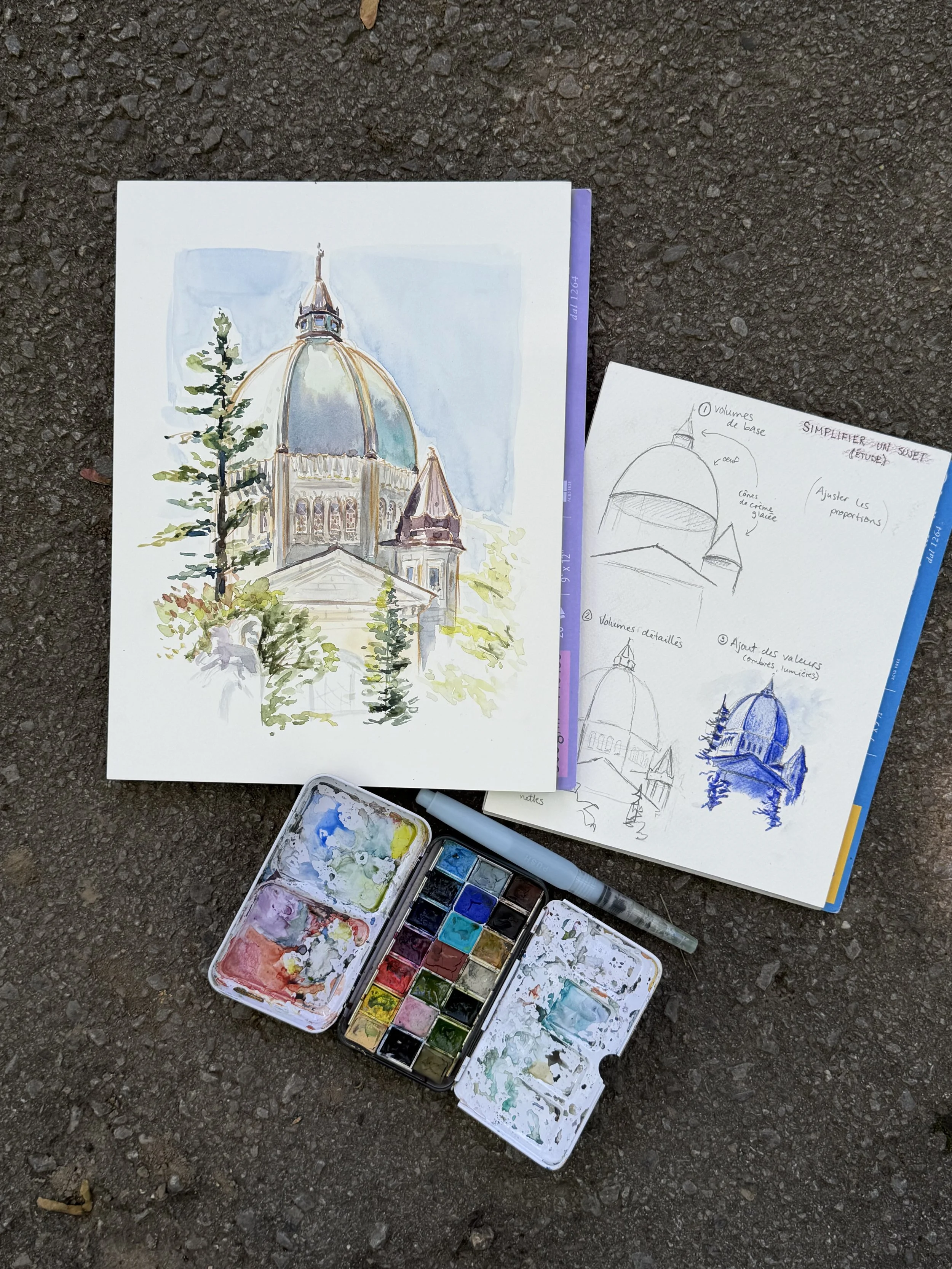 Session d'aquarelle en plein air