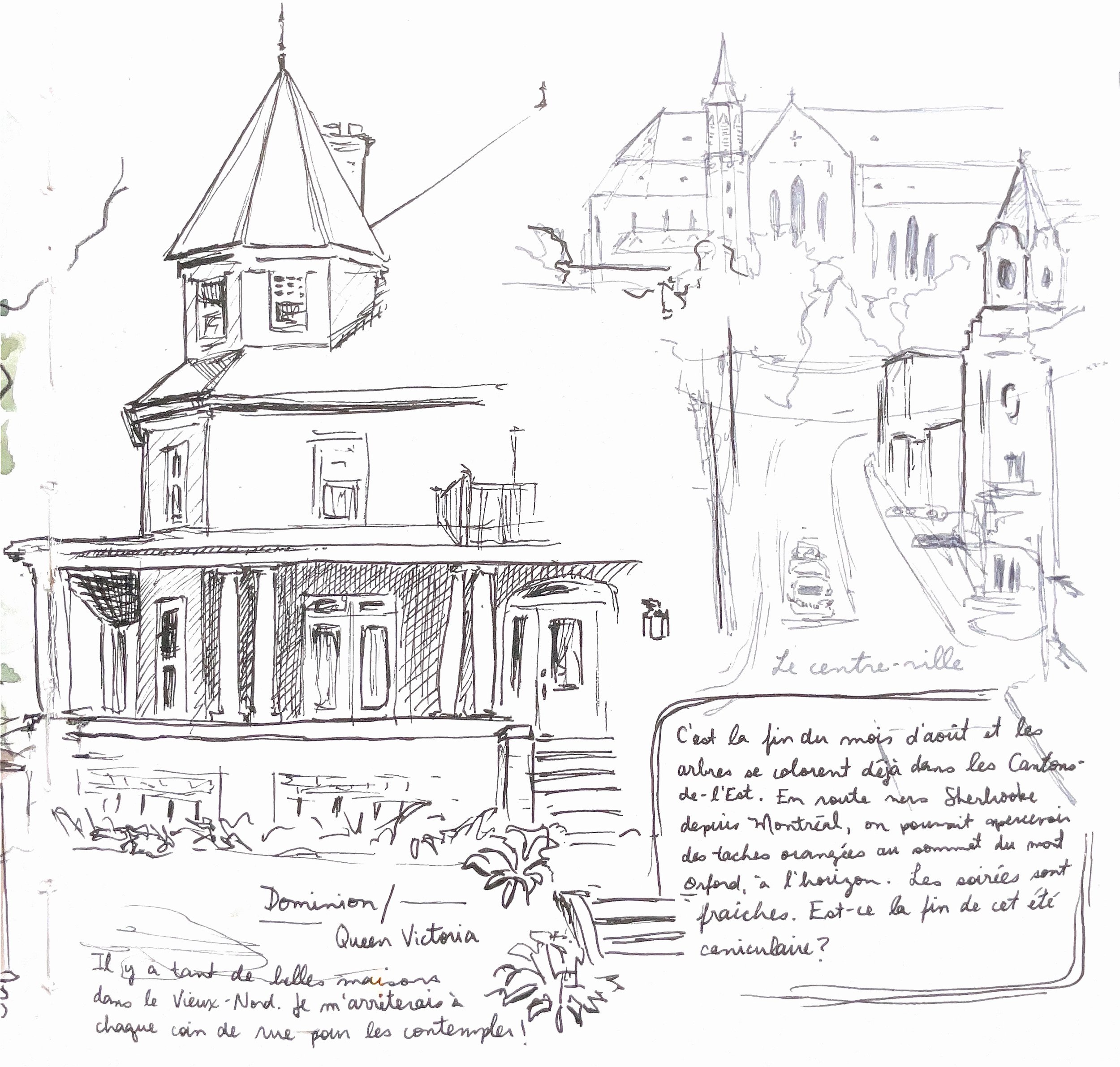 Détail de carnet à croquis. Vieux-Nord, Sherbrooke, 2025.