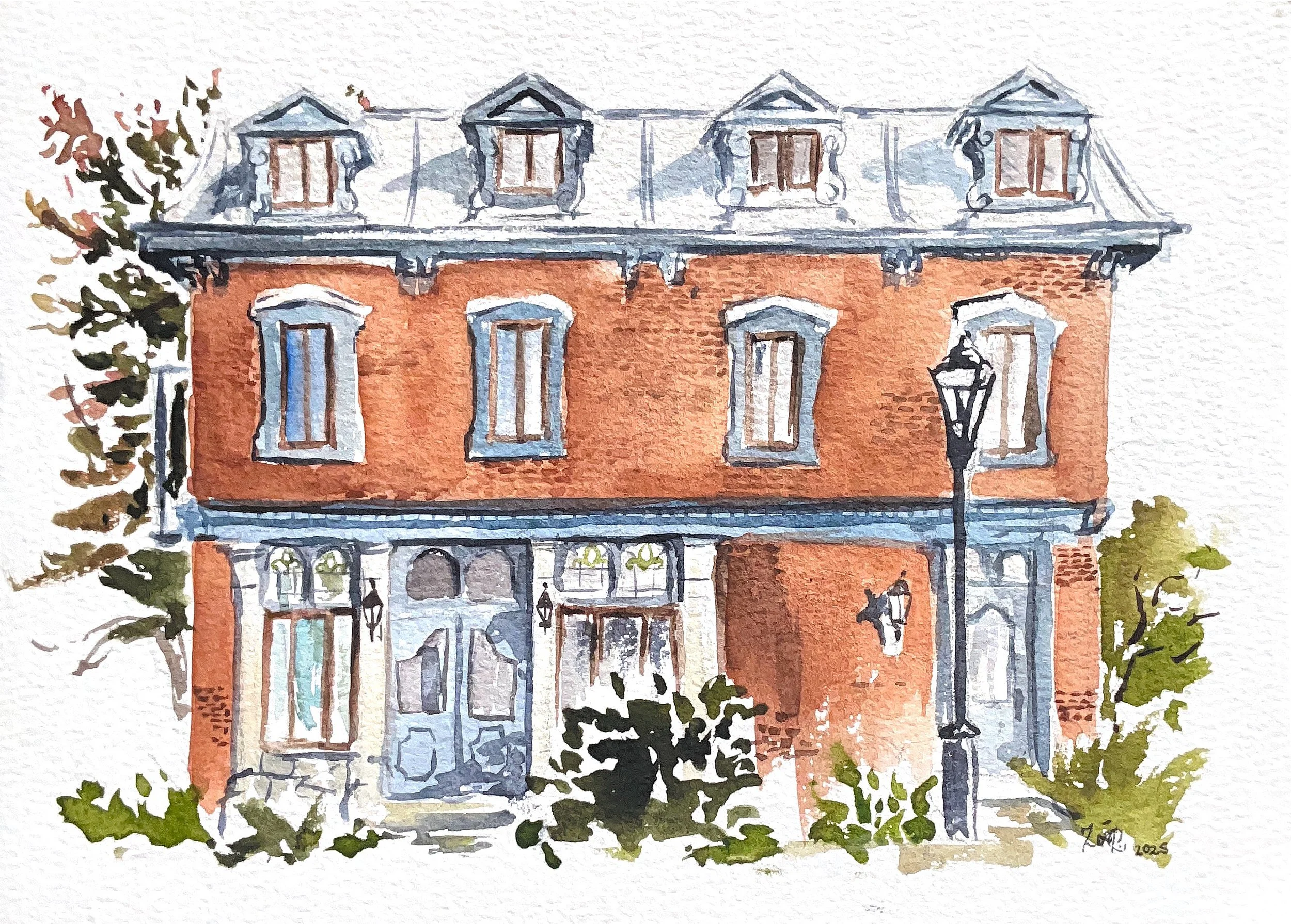 𝑳'𝒂𝒏𝒄𝒊𝒆𝒏 𝒎𝒂𝒈𝒂𝒔𝒊𝒏 𝒈𝒆́𝒏𝒆́𝒓𝒂𝒍 𝒅𝒆 𝑺𝒂𝒖𝒍𝒕-𝒂𝒖-𝑹𝒆́𝒄𝒐𝒍𝒍𝒆𝒕. Aquarelle sur papier 100% coton, 21 x 15 cm, 2025. *DISPONIBLE*