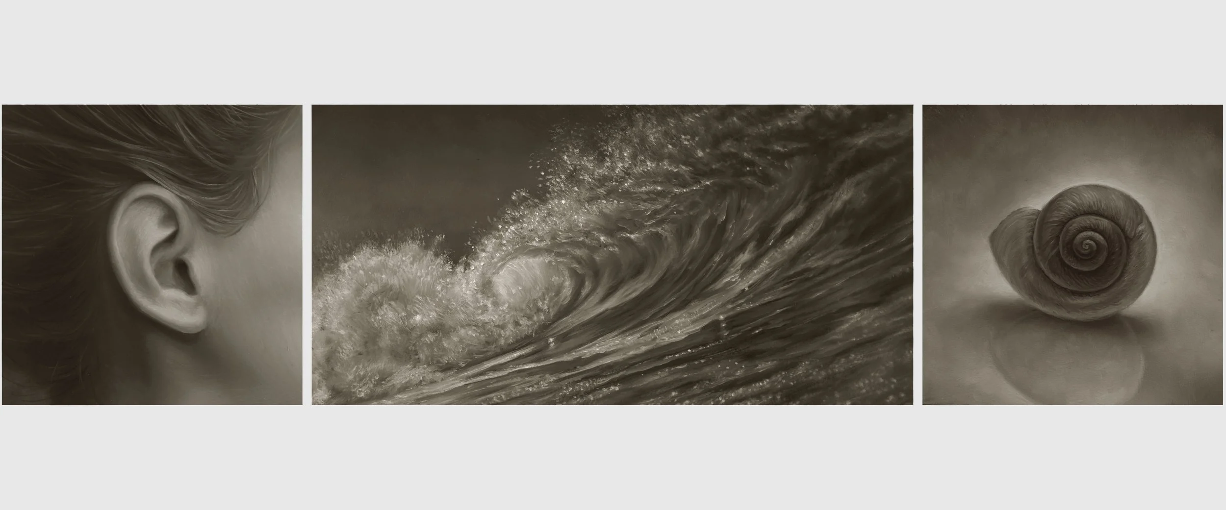 Audīta - oil on 3 panels, 6 x 24 inches