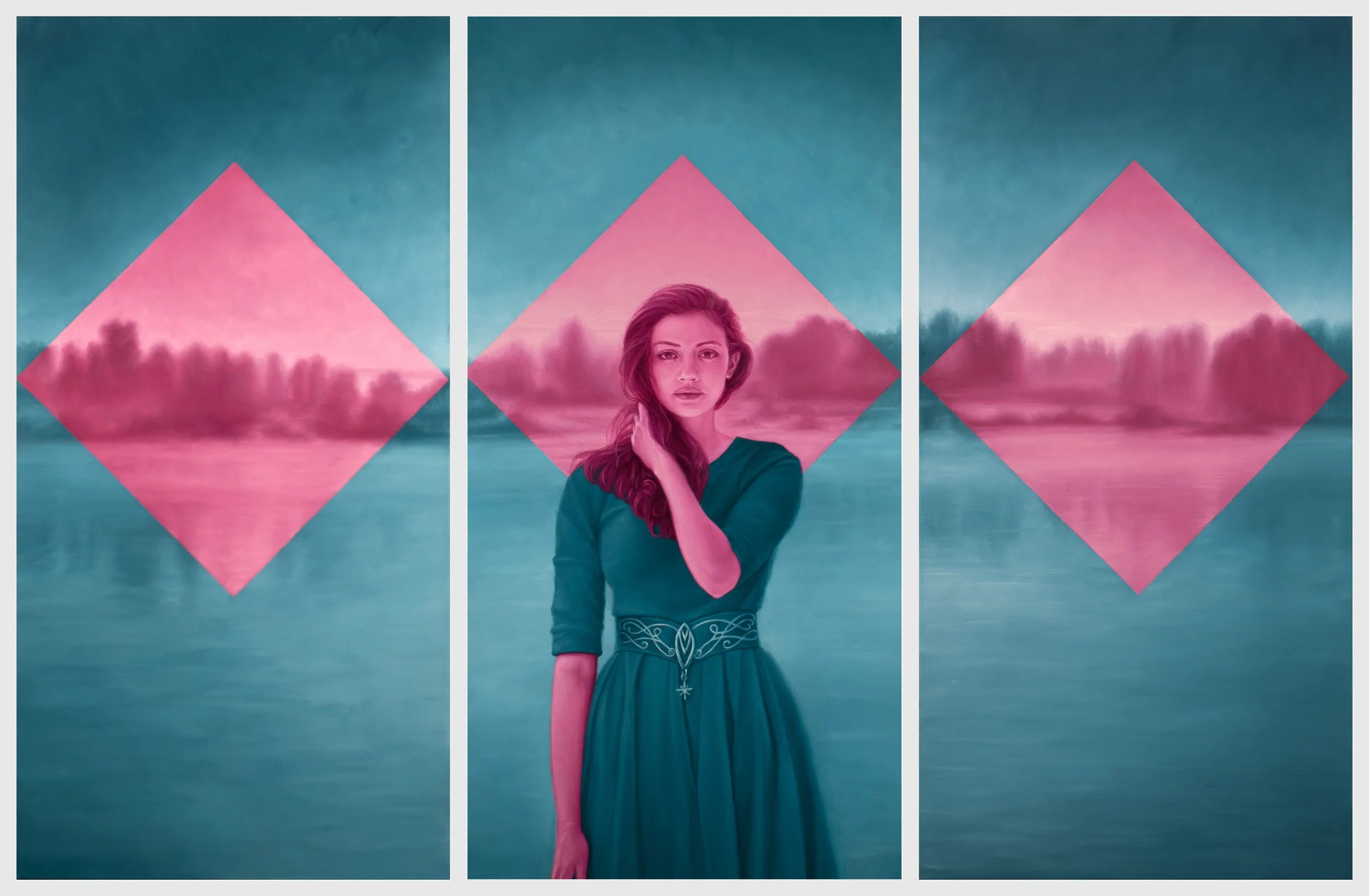 Apricitas - oil on 3 canvases, 36 x 54 inches