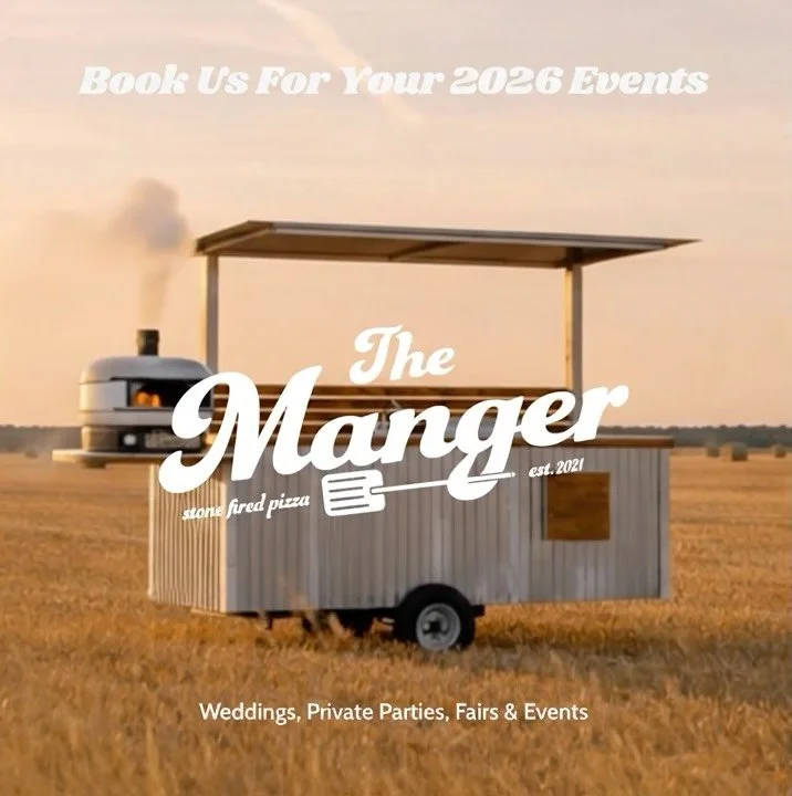 We&rsquo;re excited to announce that The Manger is now going on the road!

To see more information and for booking inquiries visit our website! 

themanger.ca 

Starting in May 2026, our stone-fired pizza cart will be available for weddings, private 