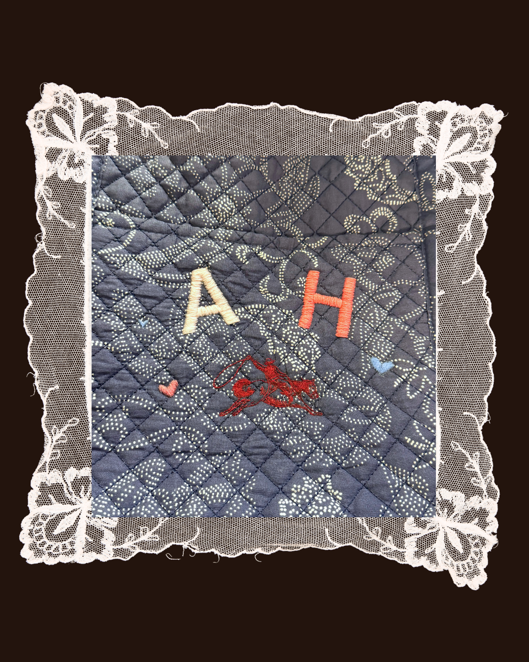 Custom hand-embroidered tote bag
