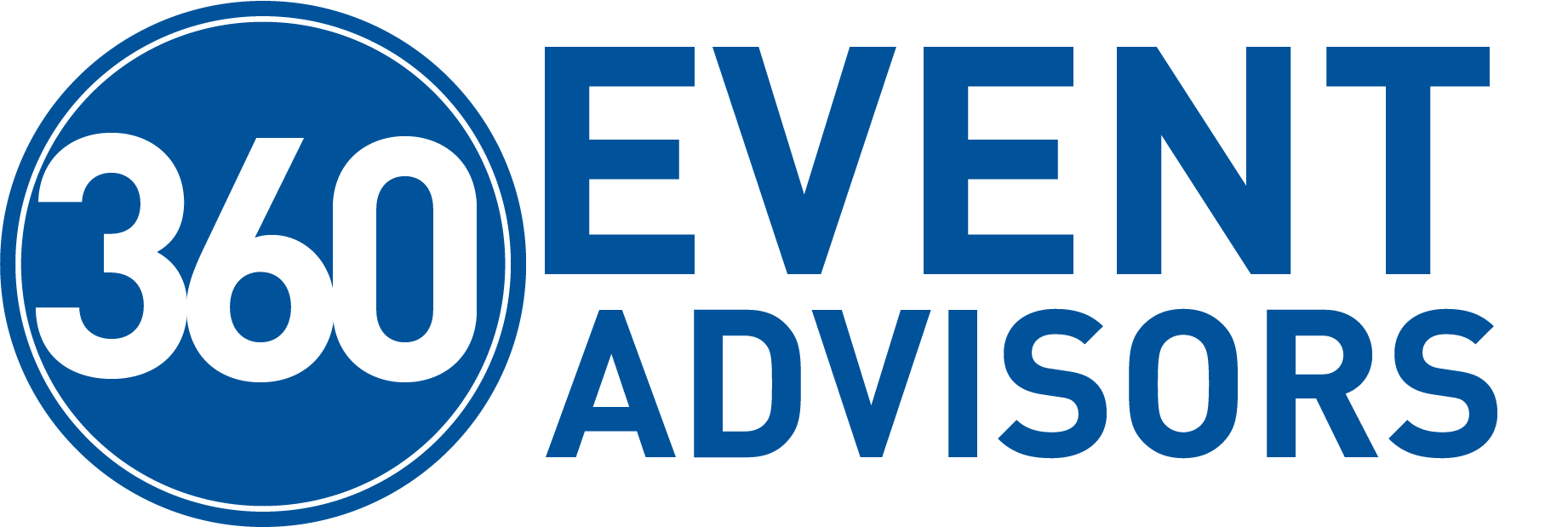 Logo for 360 Event Advisors with a blue circle containing the number 360 and the text 'Event Advisors' in bold blue font.