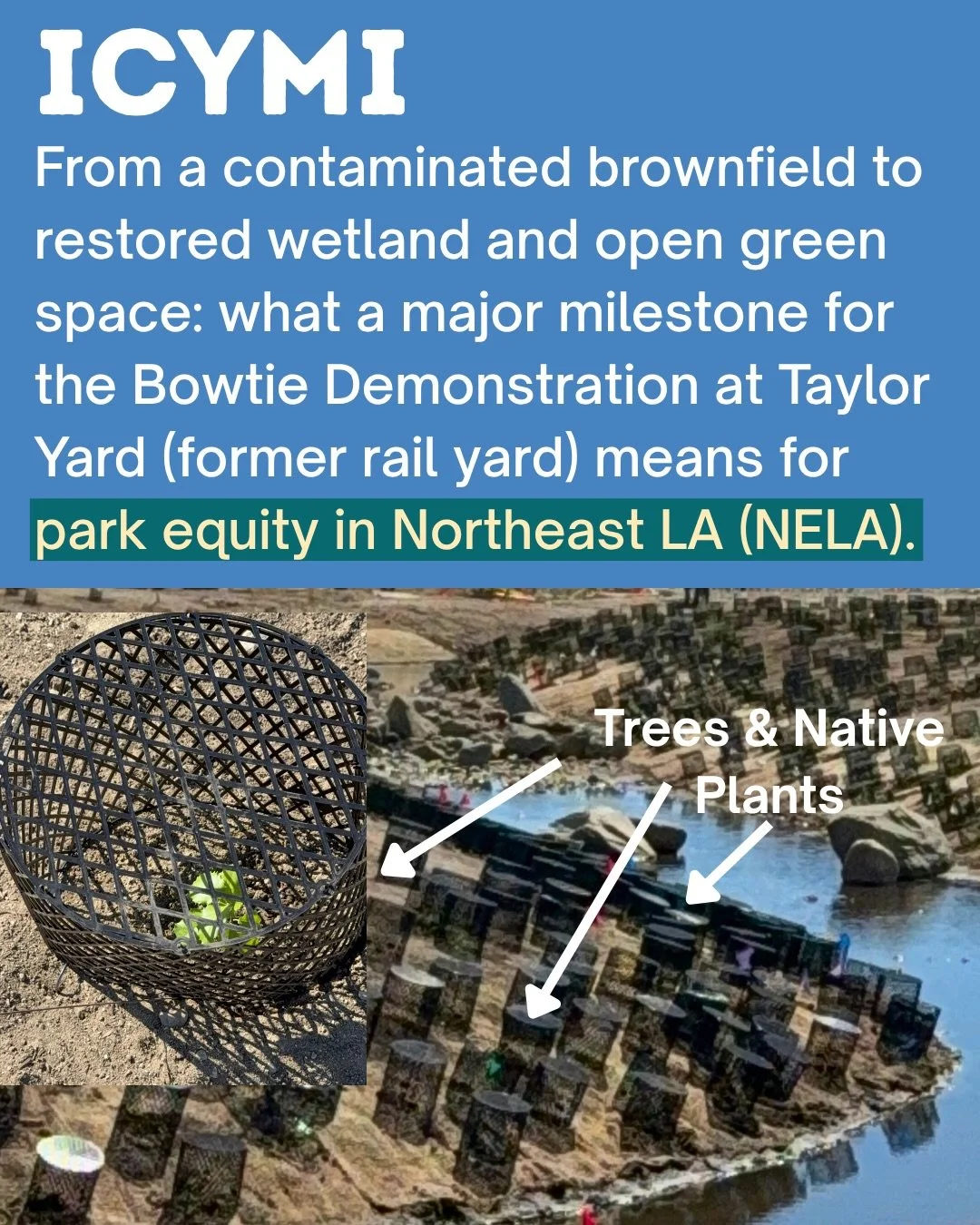 In case you missed it, the Bowtie Community Welcome Day marked a major milestone for Northeast LA: a 3.2-acre parcel of a former industrial railyard, remediated and on its way to becoming a thriving wetland and public park along the LA River in Glass
