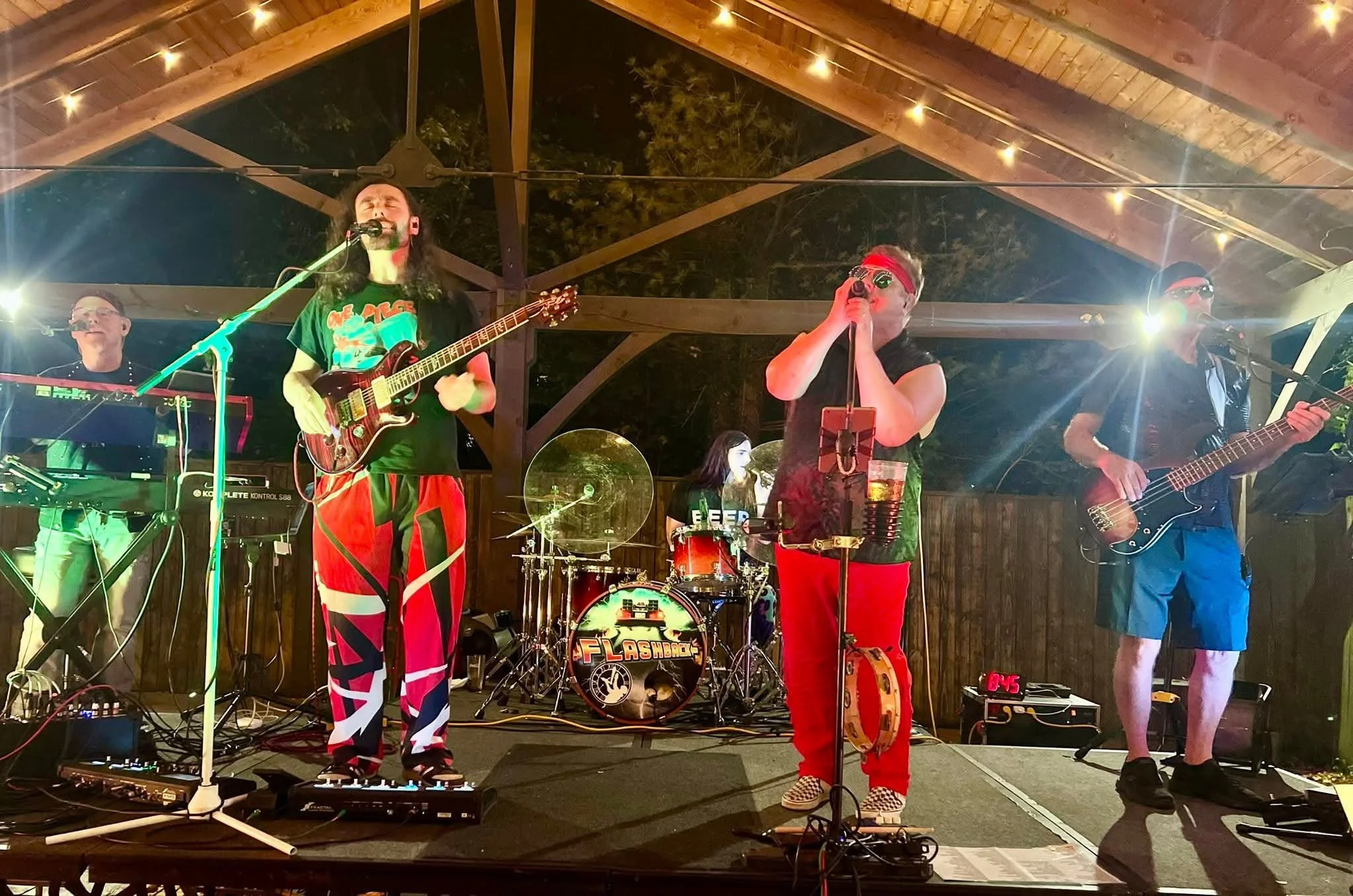 Tonight! Live music Saturdays return with Flashback Band at 8:30pm! Let's rock out! 🤘 🎶