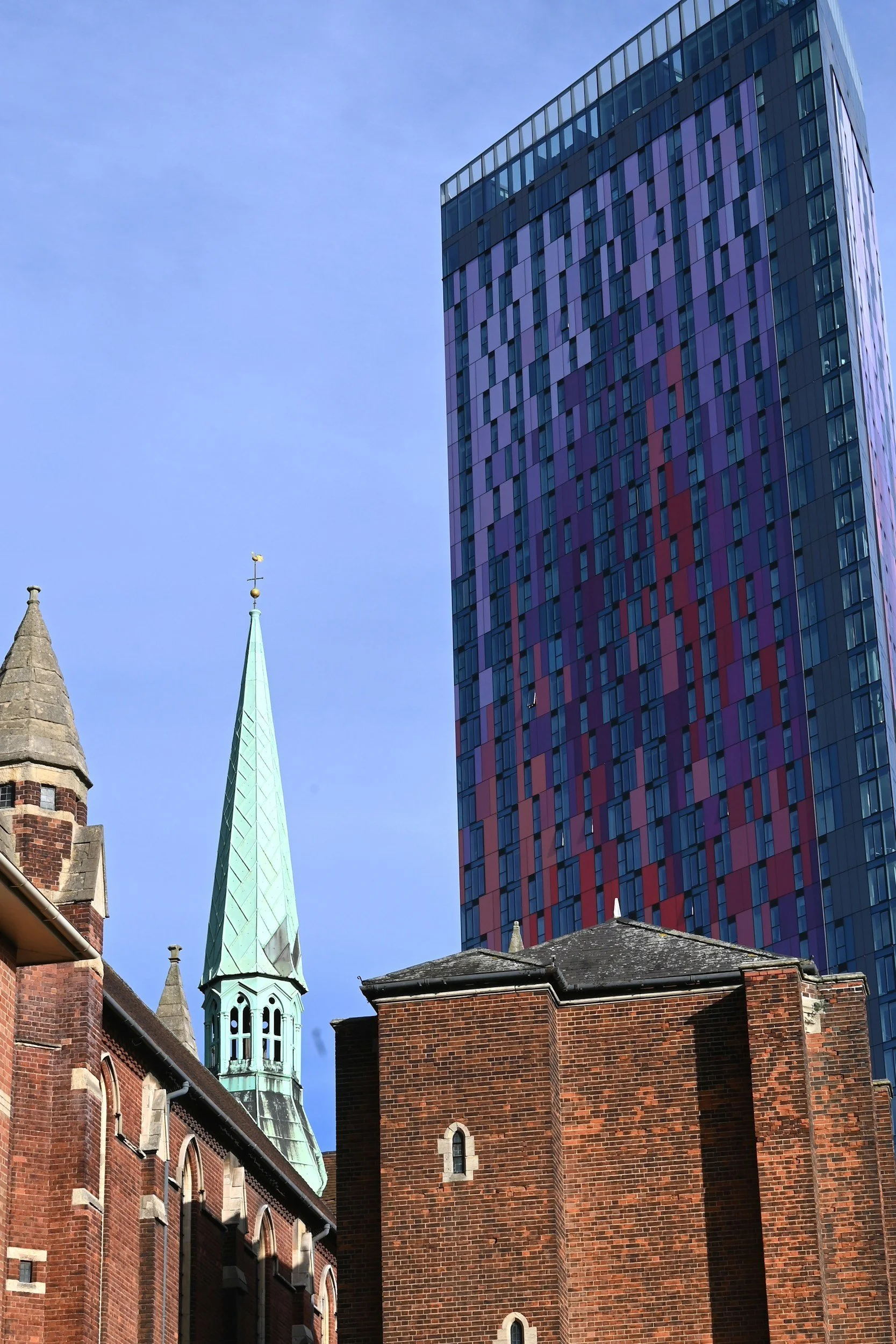 An image of a church and a skyscraper in West Croydon
