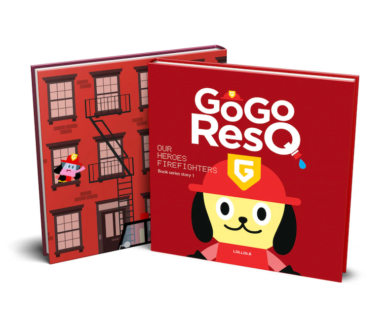 The GOGO RESQ educational picture book for children. This essential guide features colorful illustrations and easy-to-understand lessons on fire safety and the heroic roles of firefighters.