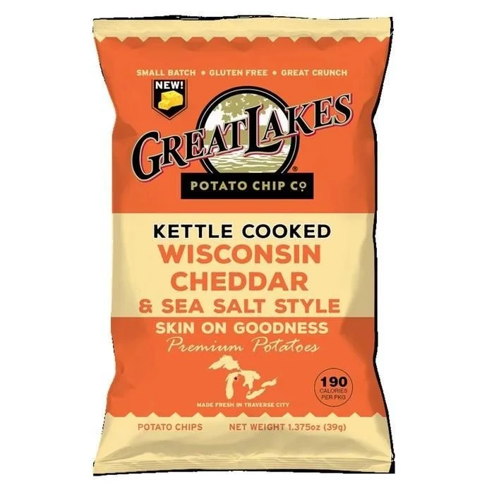 Great Lakes Wisconsin Cheddar Chips x12