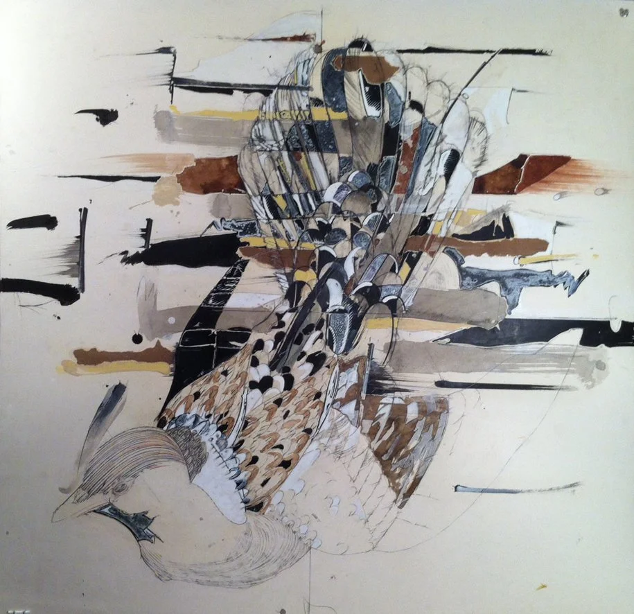 673 Turtle Dove (for Fire), 2011, mixed media on paper, 36 x 36 in.