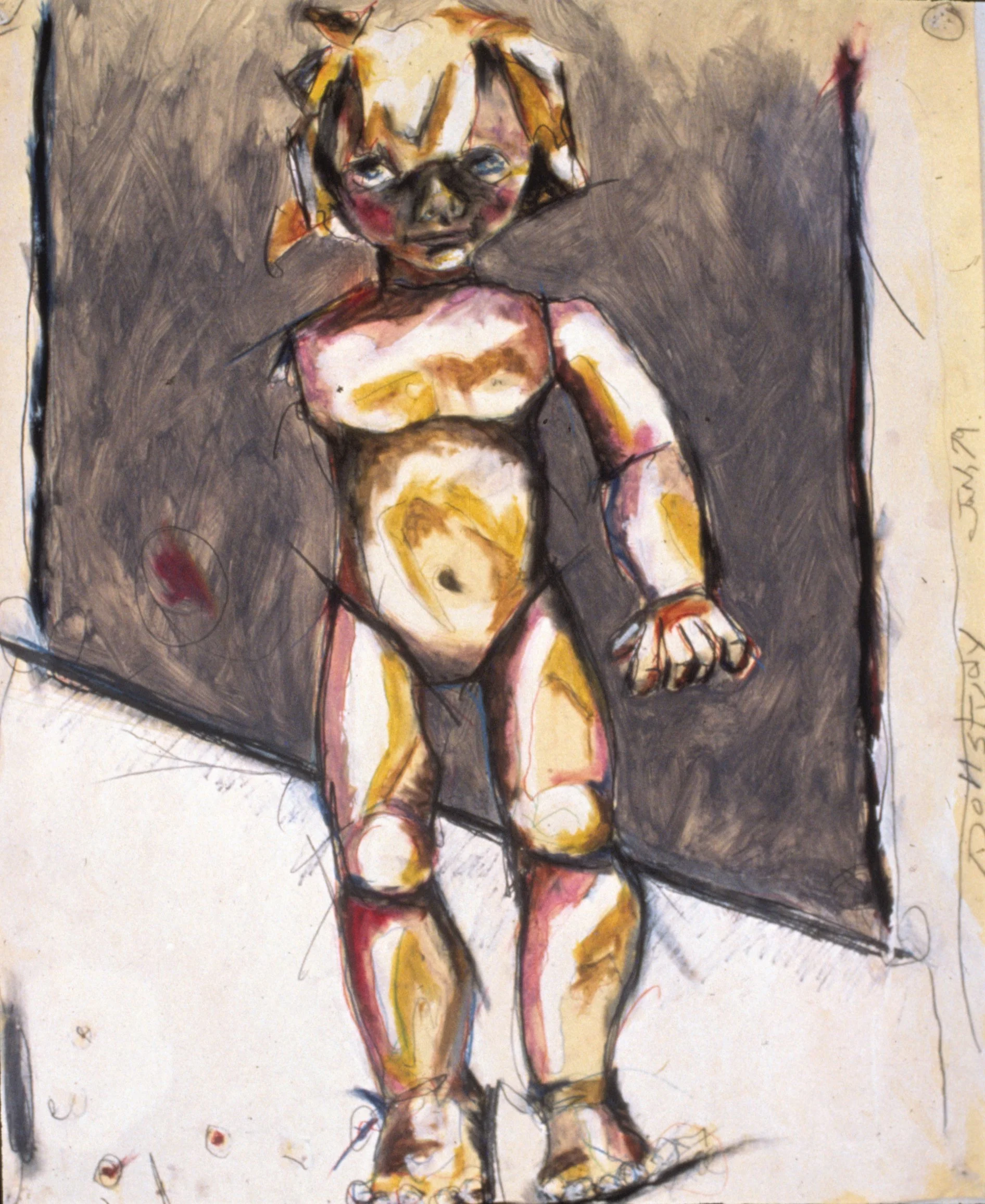 Doll Study, 1979, mixed media on paper, 28 x 34 in.