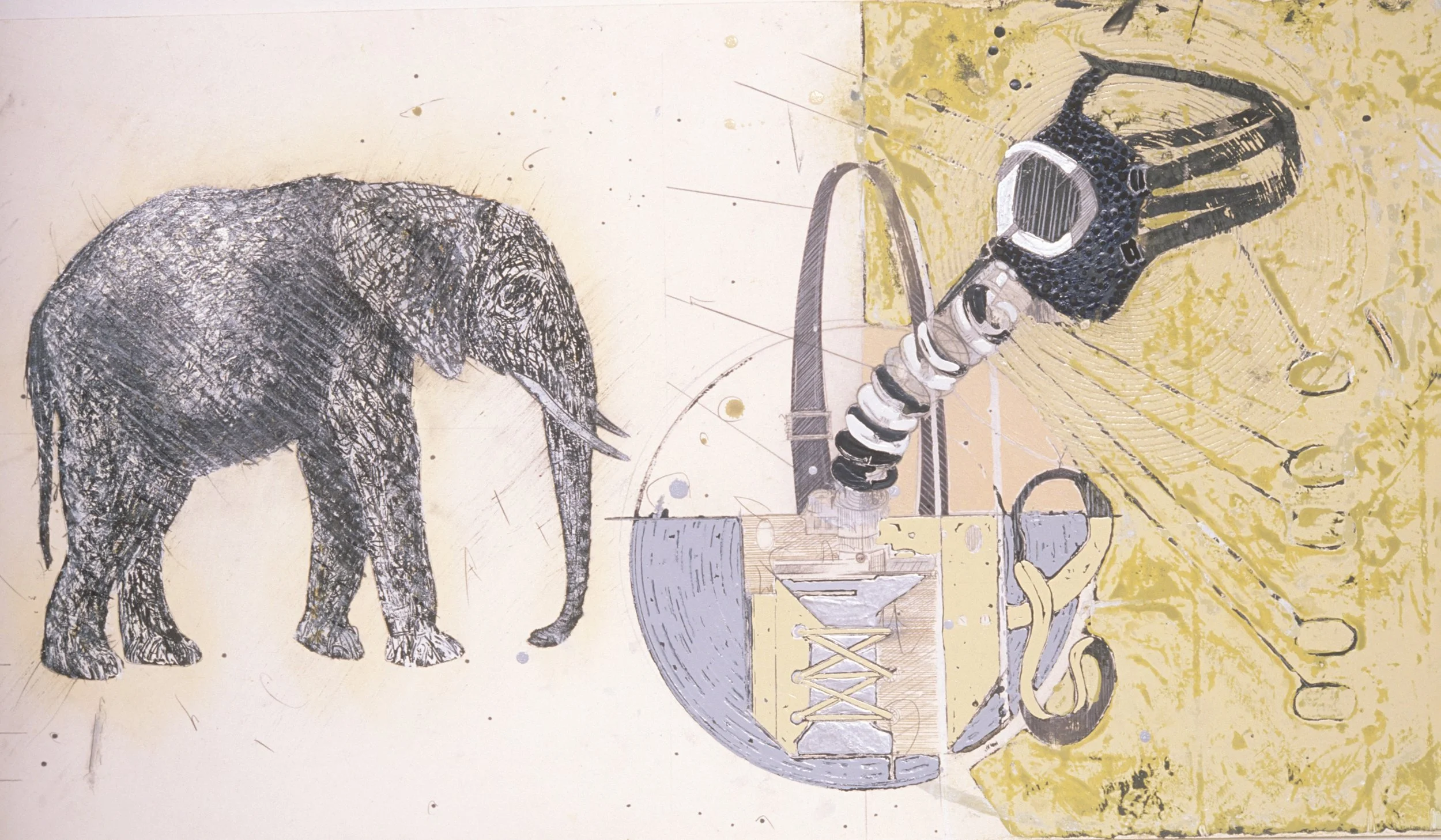 Horizontal Strip Drawing No. 3 (Lou) (detail), 1998, mixed media on paper, 92 x 18 in.