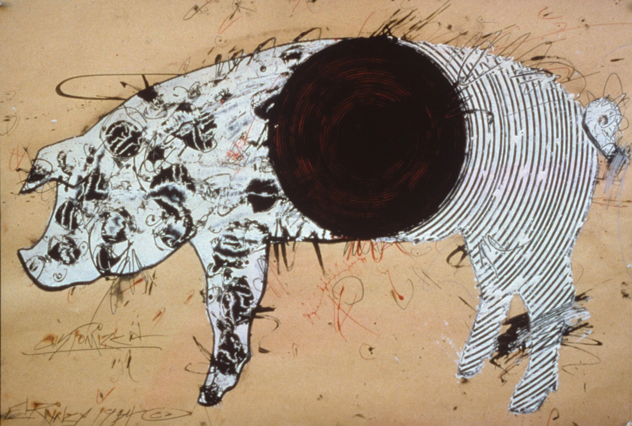 Customized, 1984, mixed media on paper,  36 x 24 in.