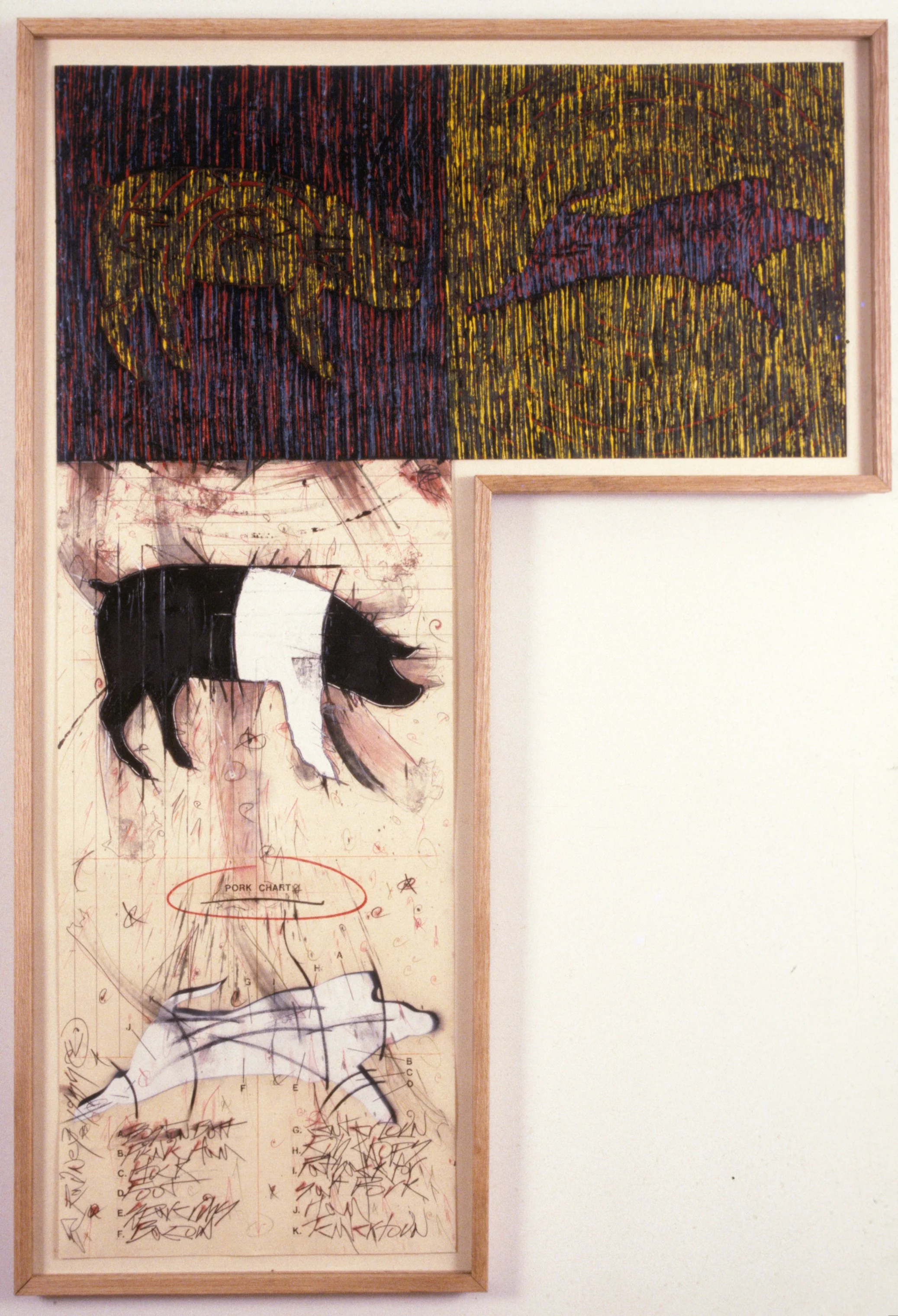 Pork Chart, 1985, mixed media on paper,  54 x 38 in.
