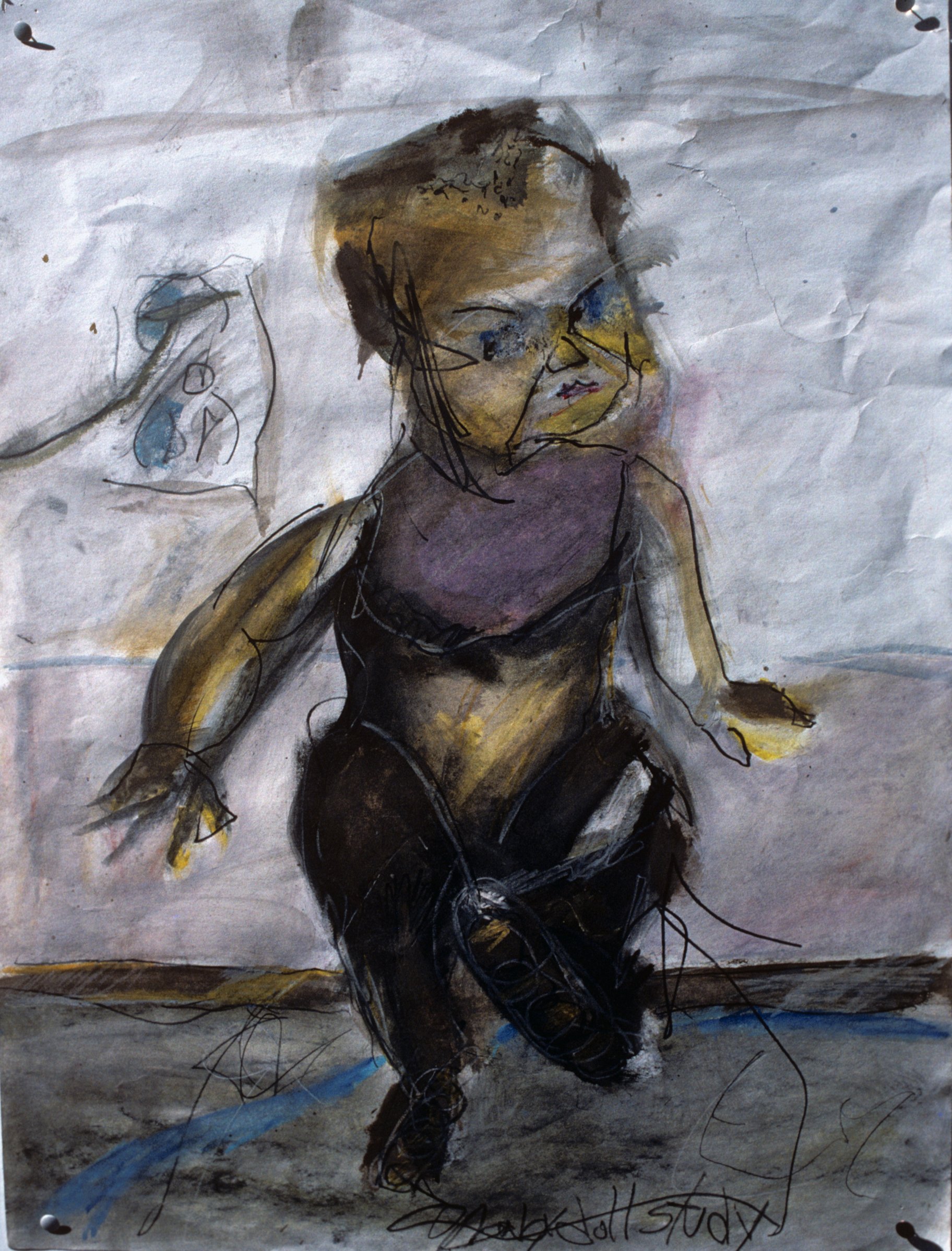Doll Study, 1978, mixed media on paper, 18 x 24 in.