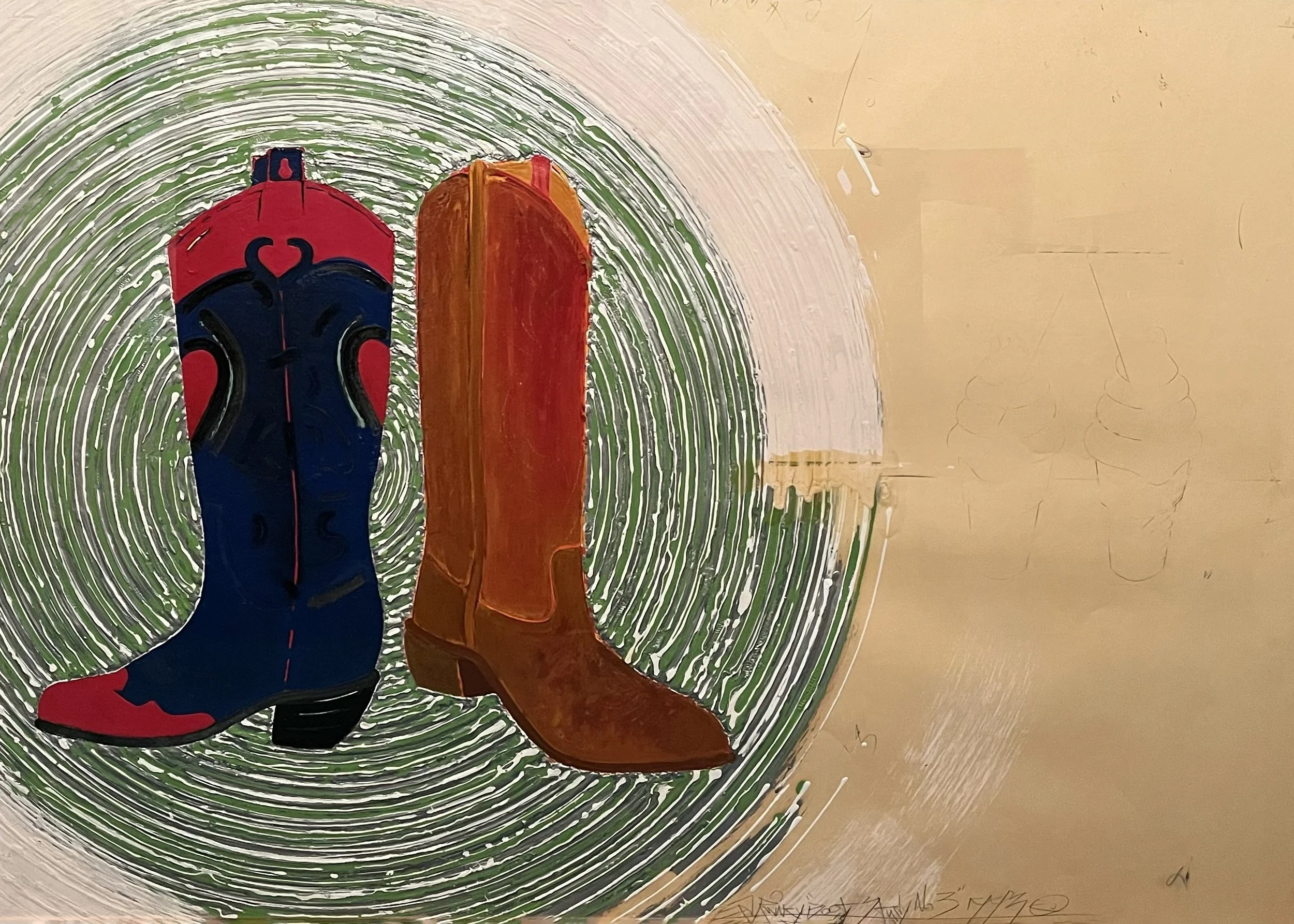 Boot Study No. 3, 1993, mixed media on paper, 48 x 40 in.