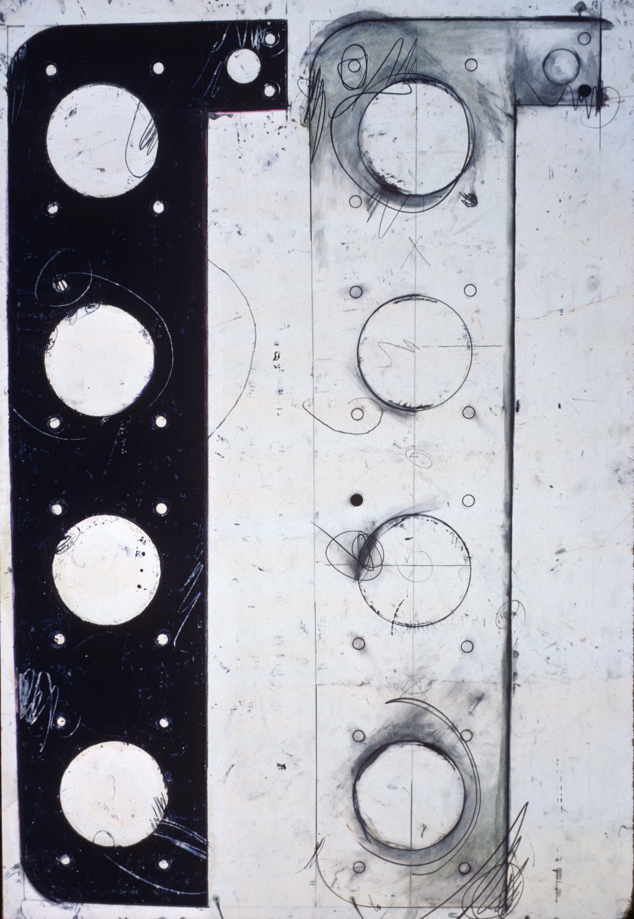 Gasket Study No. 2, 1980, mixed media on paper, 24 x 36 in.