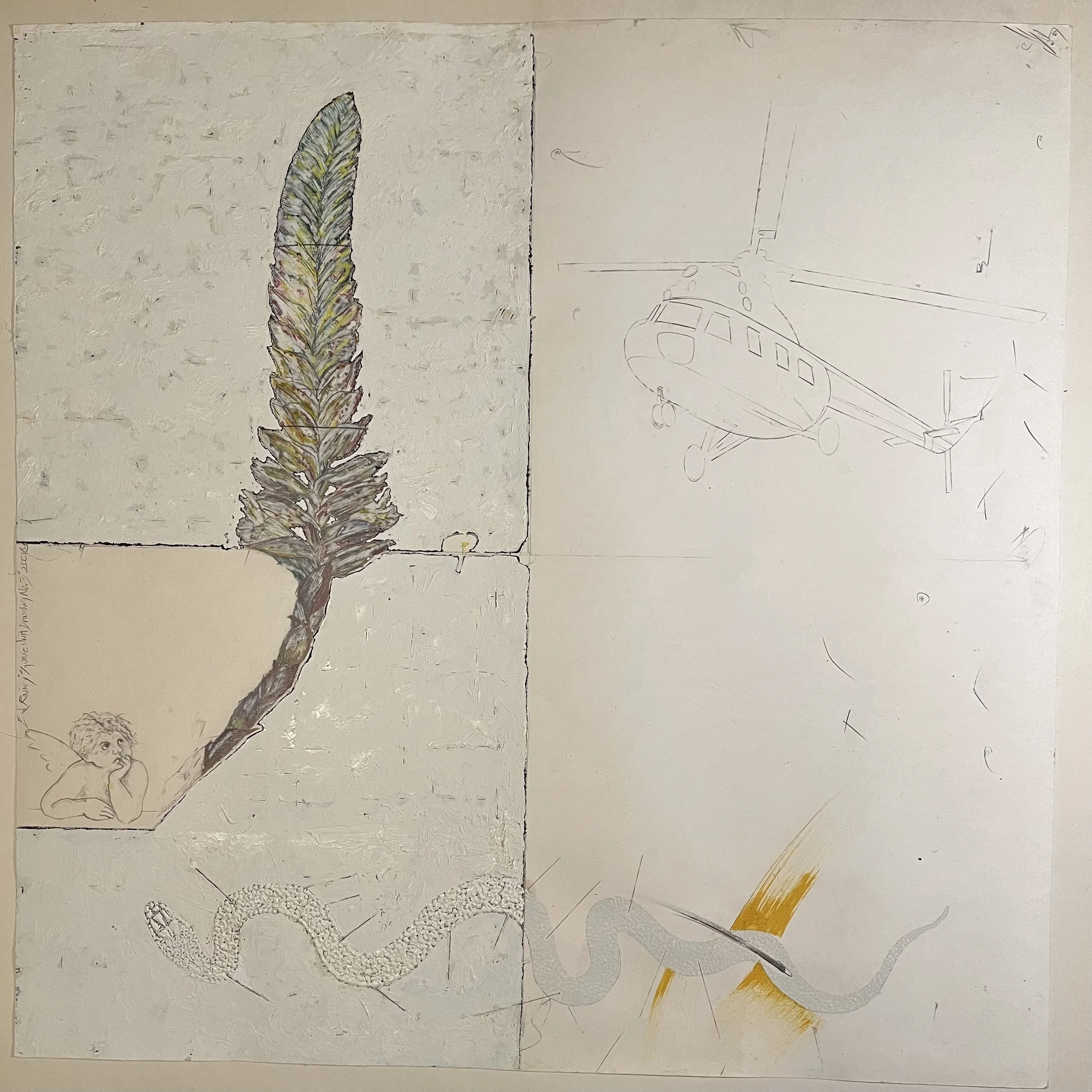 "Square Unit Drawing No. 3," 2001, 
mixed media on paper, 32 x 32 in.				
$3500