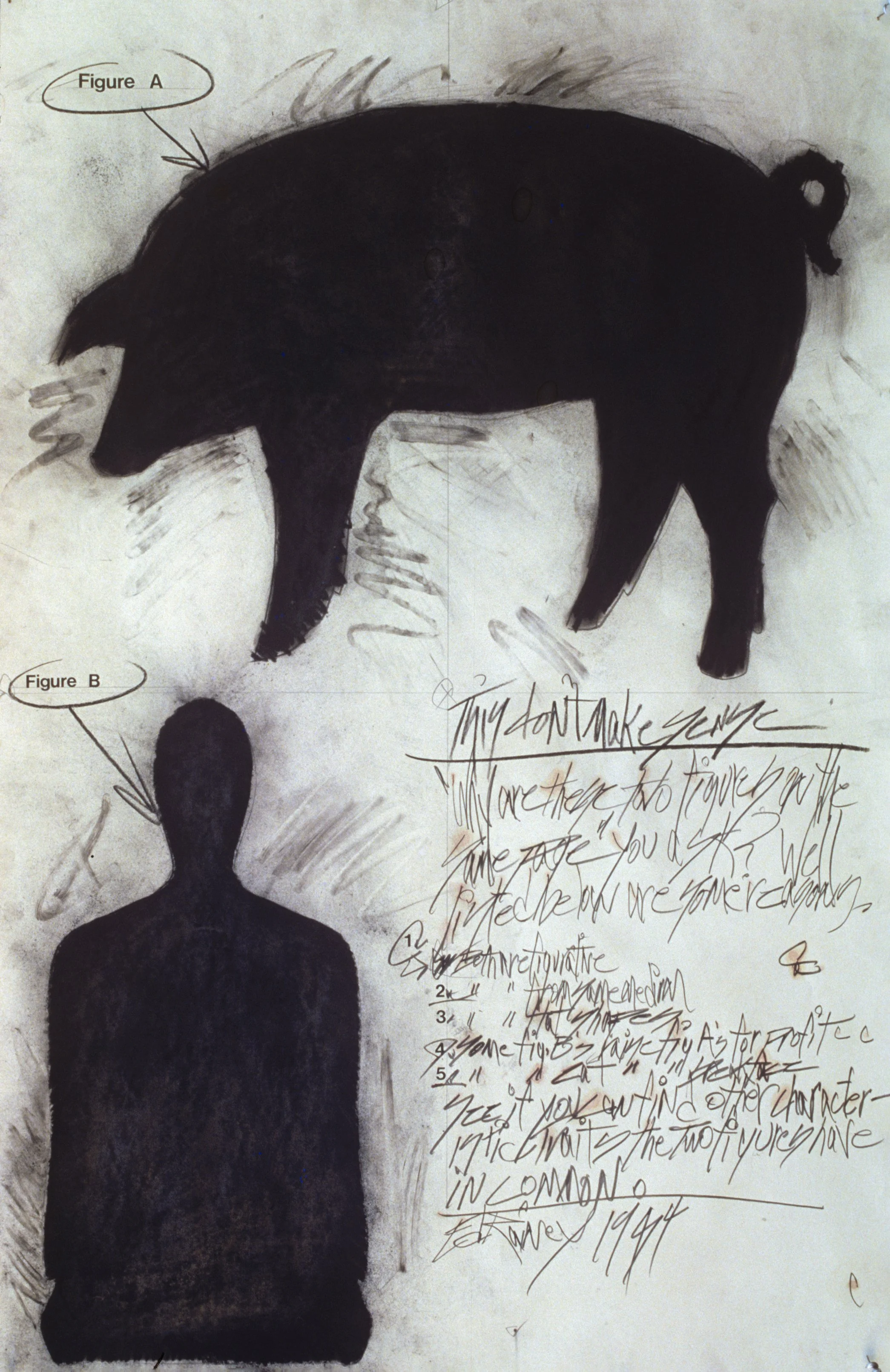 This Don’t Make Sense, 1984, mixed media on paper, 24 x 36 in.