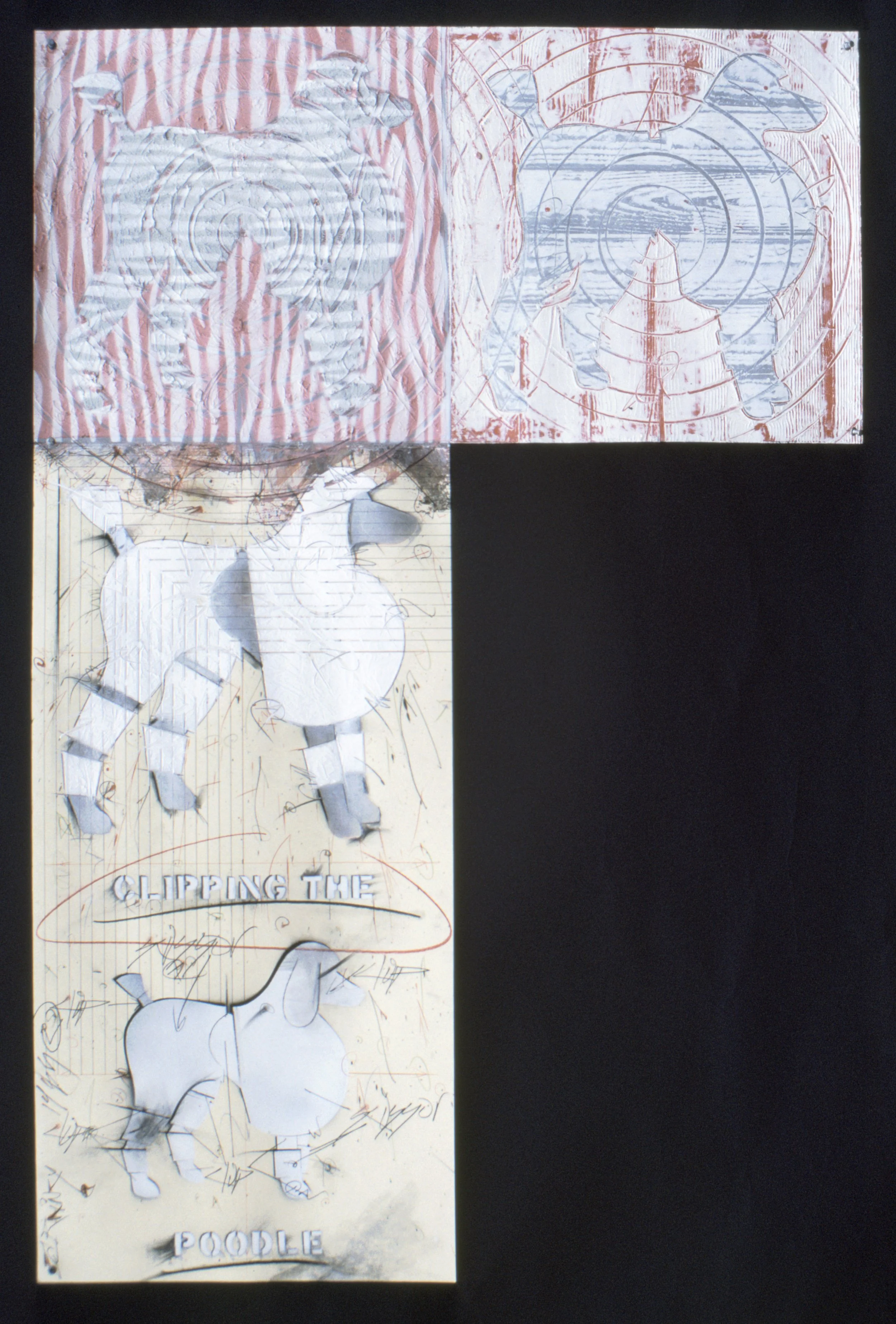 Clipping the Poodle, No. 2 1985, mixed media on paper, 54 x 36 in. 