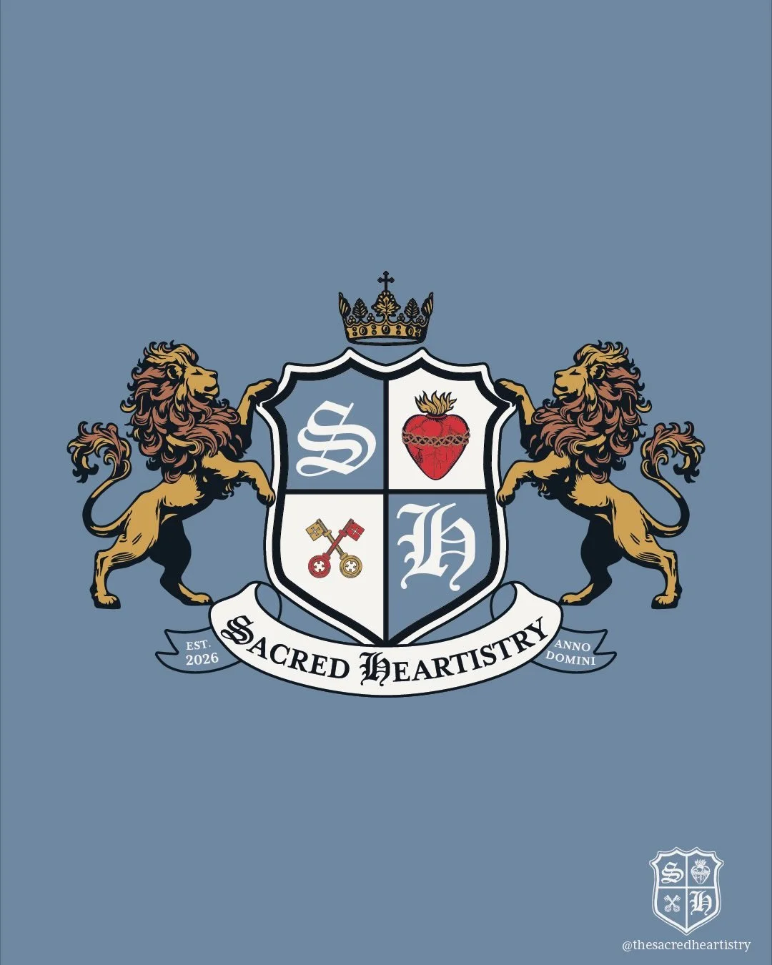 Coat of Arms ⚔️

Switching gears from secular fashion &amp; textile design to Catholic design. I&rsquo;ve been loving heraldry, this is the coat of arms logo I designed for Sacred Heartistry. ⚜️🗝️

#coatofarms #logodesign #heraldry #catholicbranding
