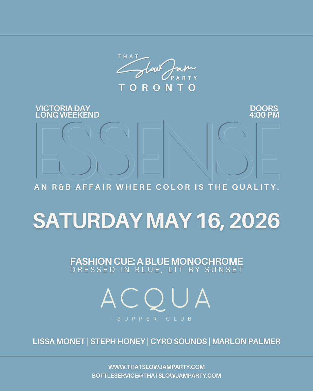 That Slow Jam Party presents ESSENSE at Acqua Supper Club Toronto