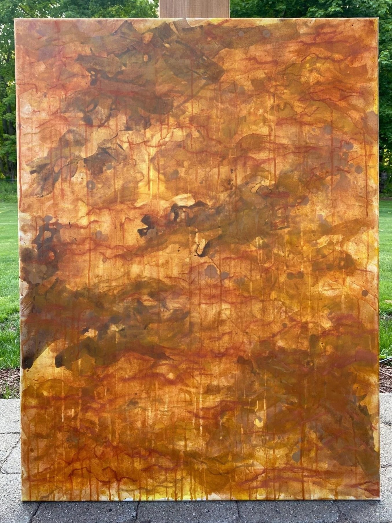 Our Fire Sky | 
2023 | 
Acrylic and soft pastel on canvas | 
30 x 40 in