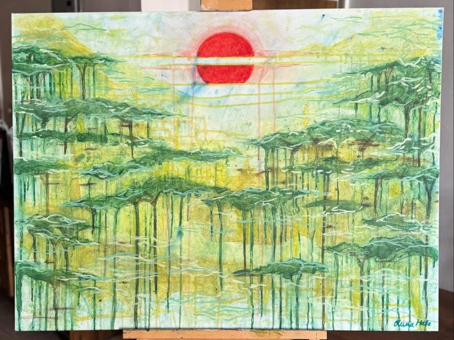 Tomorrow is Near | 
2025 | 
Acrylic and oil pastel on canvas | 
30 x 40 in