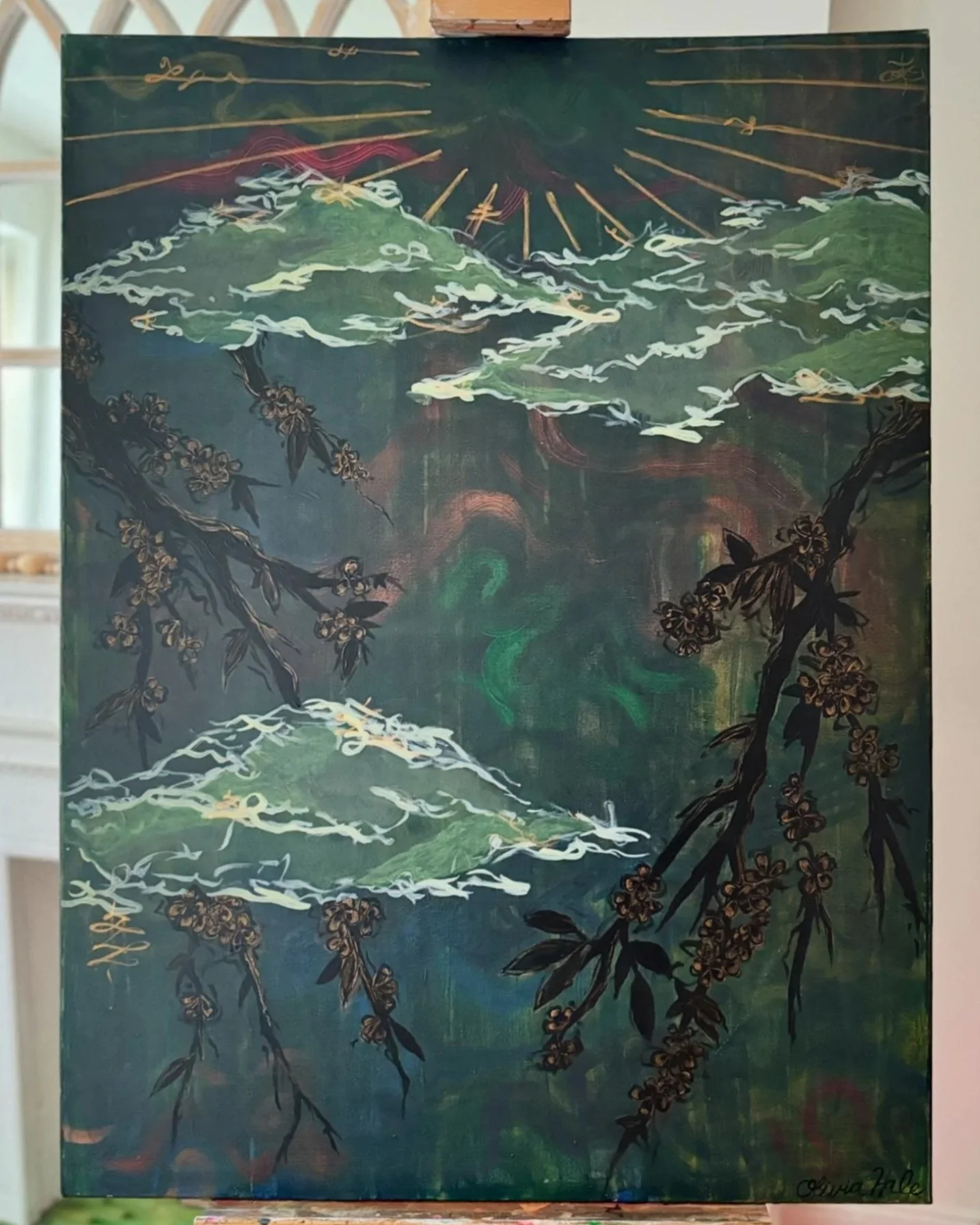 Almost There | 
2024 | 
Acrylic and watercolor on canvas | 
30 x 40 in