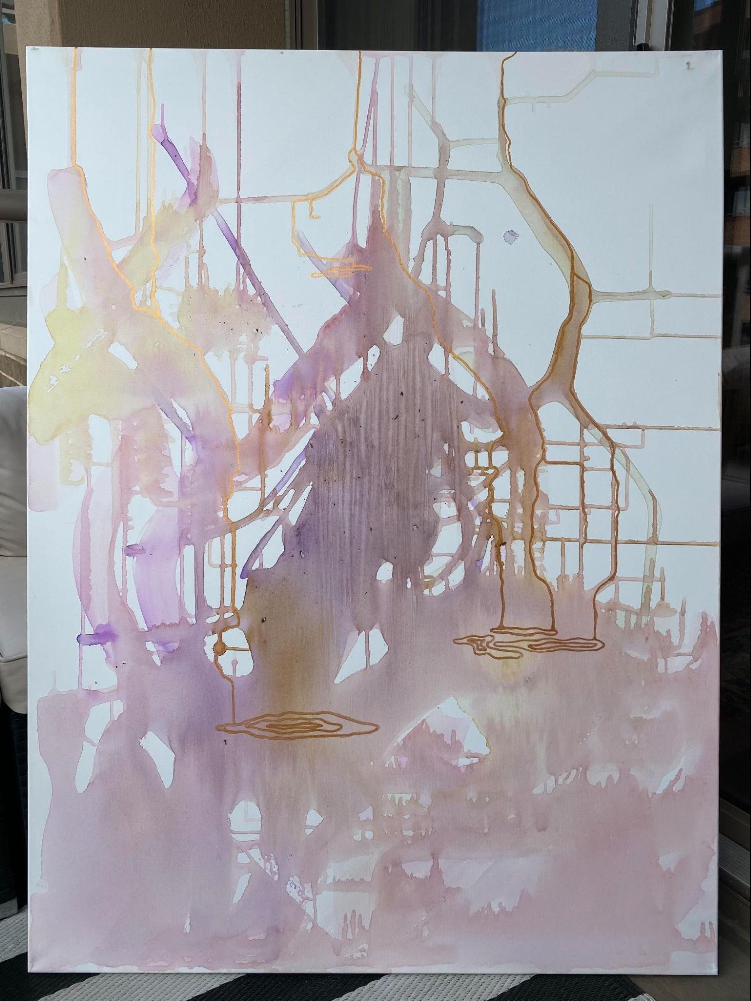 Golden Hour | 
2022 | 
Acrylic and watercolor on canvas | 
36 x 48 in