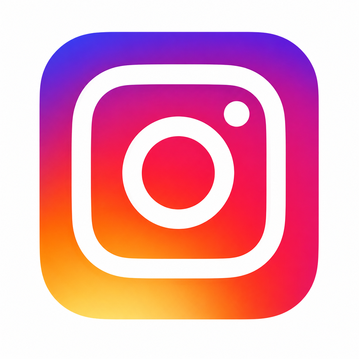 Instagram app logo with multicolor gradient background and white outline of camera