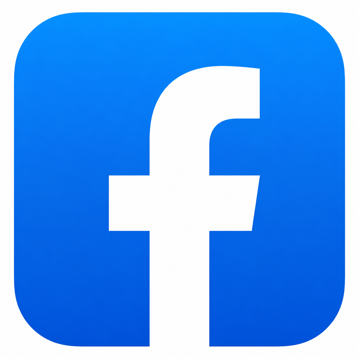 Facebook logo with a white lowercase 'f' on a blue background.