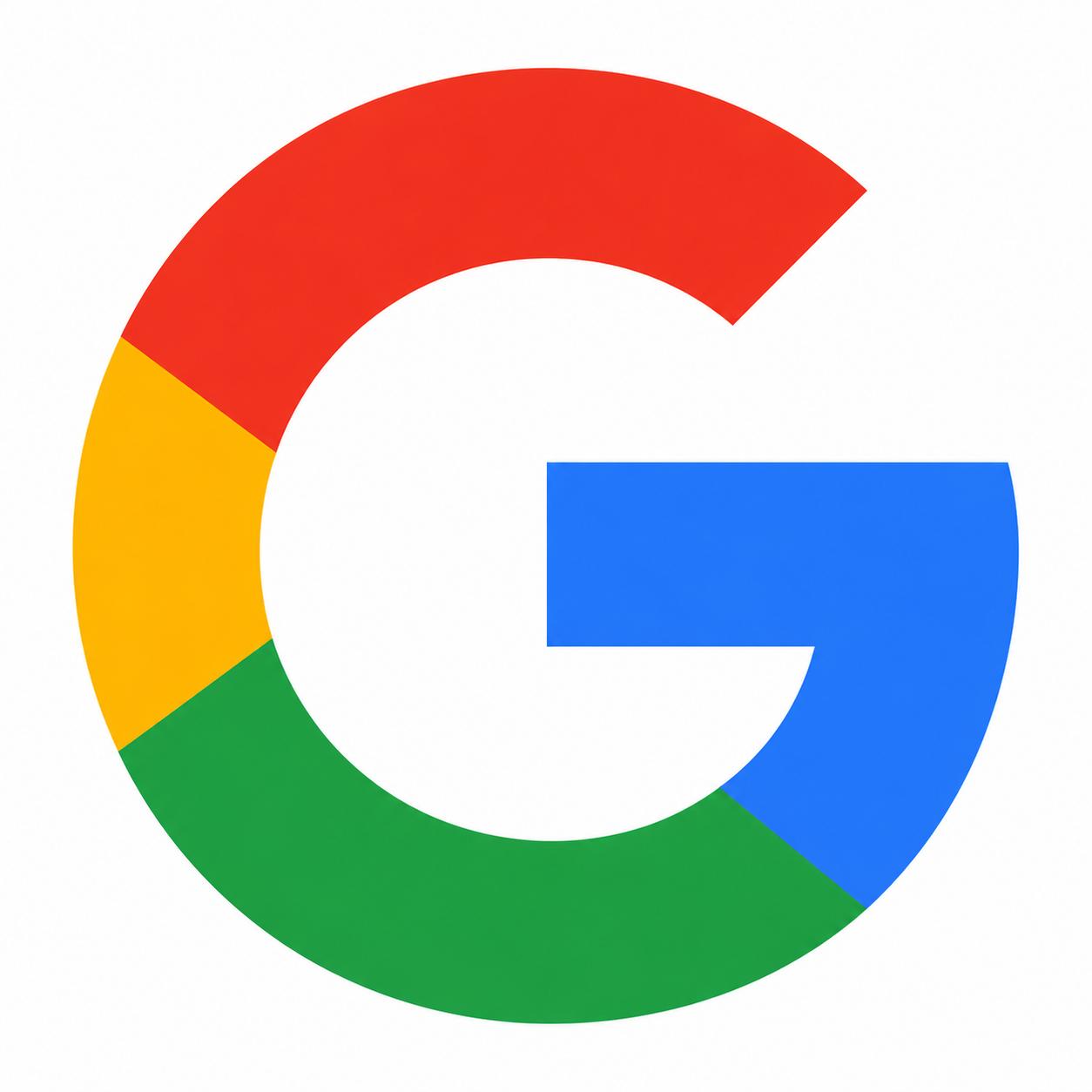 Google logo with a multicolored circle and a blue 'G'.