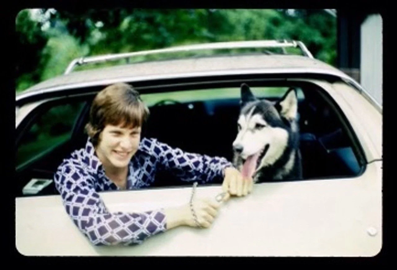 Rich and his Siberian Husky, Spookie, 1975