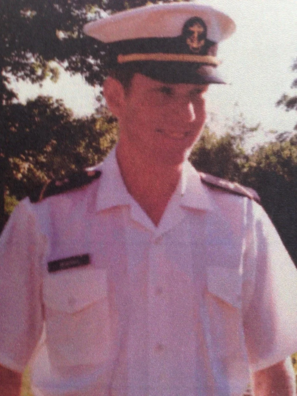 Navy whites leaving for duty in the Mediterranean , 1979 