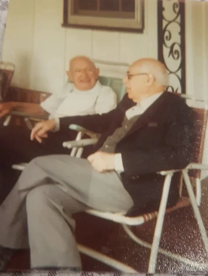 Sam and Harry kibbitizing, 1979