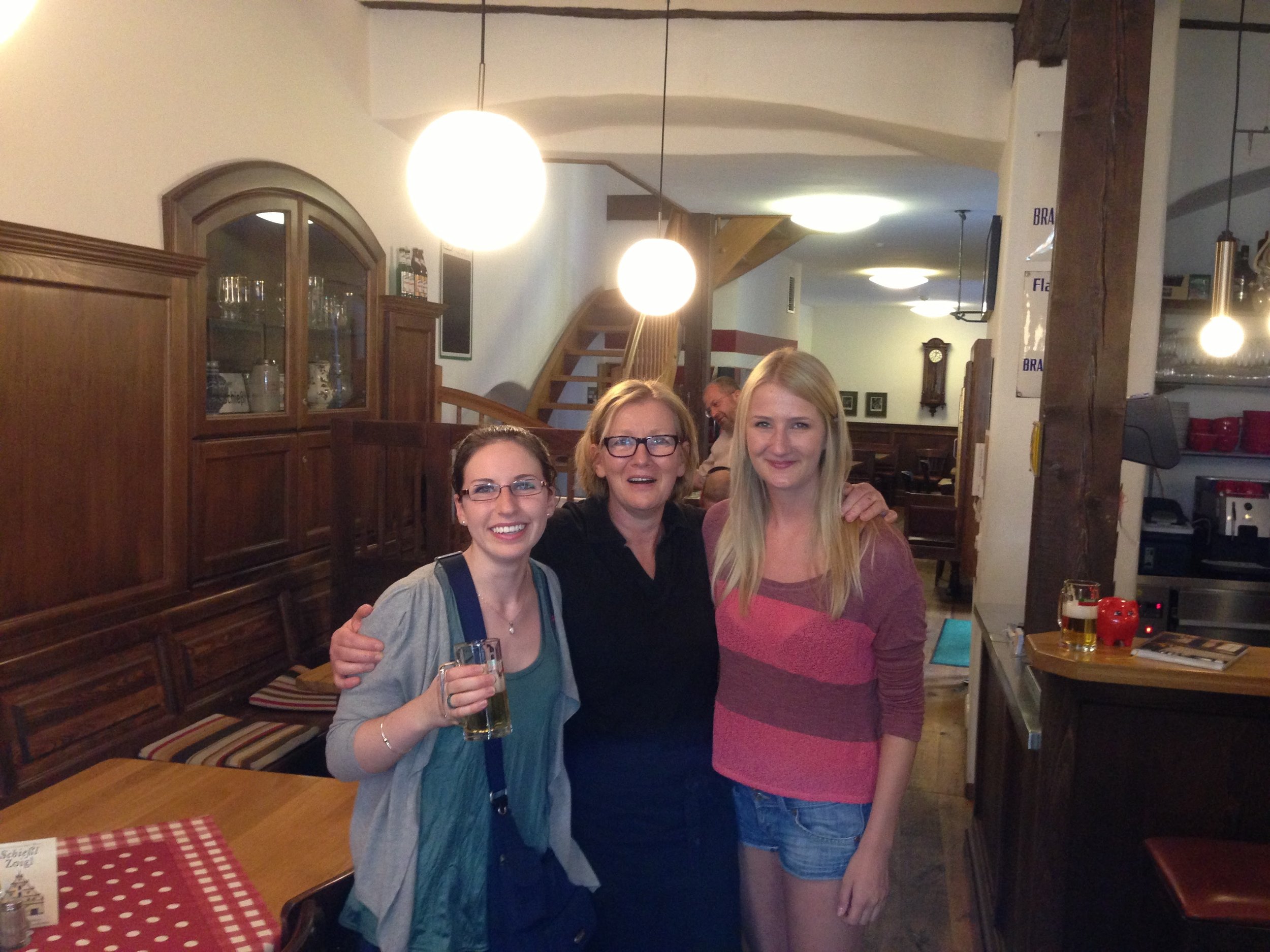 Jessica meets German 'family' in 2013.  Jessica, Annette, and Anna. 